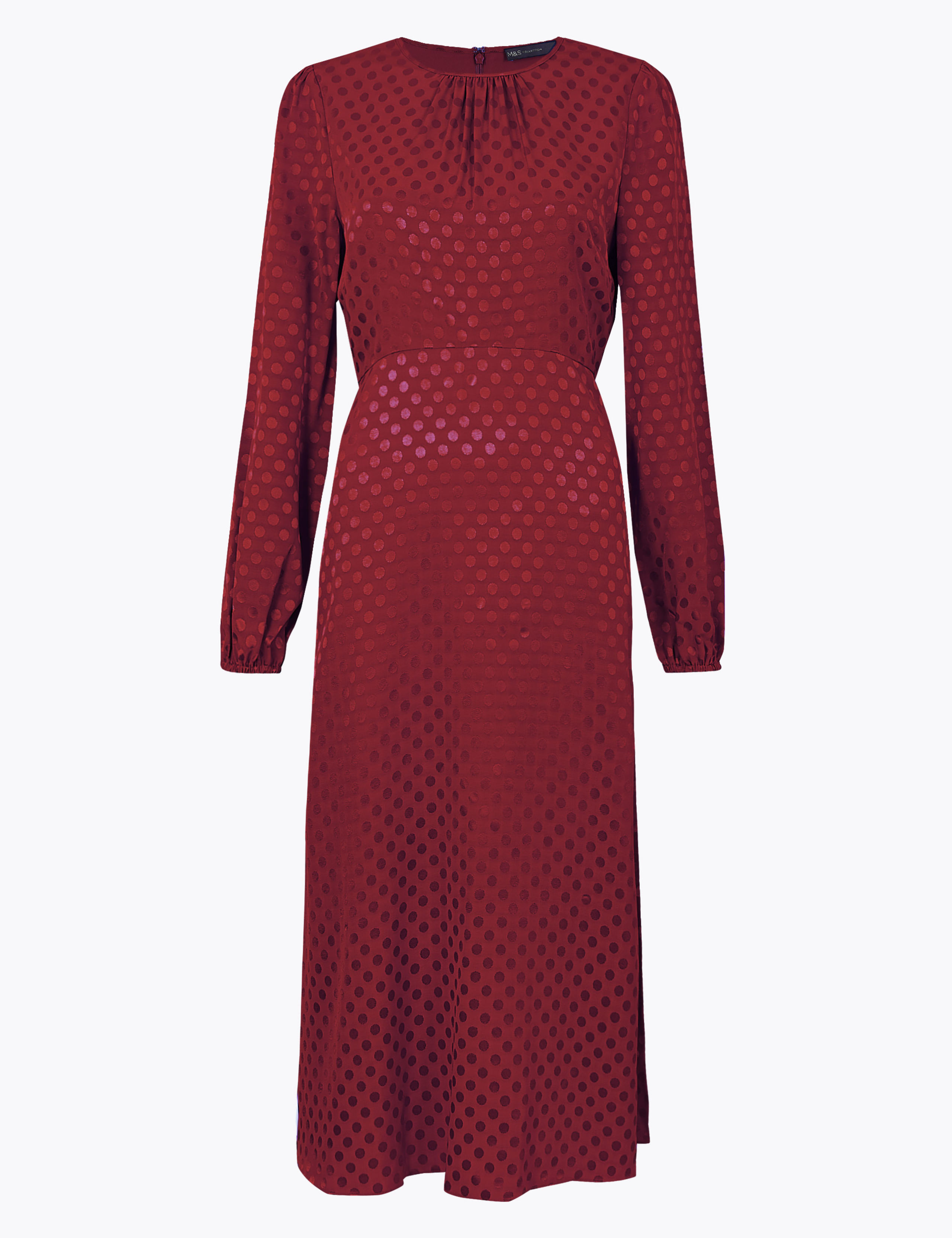 Jacquard Spot Fit & Flare Midi Dress 2 of 4