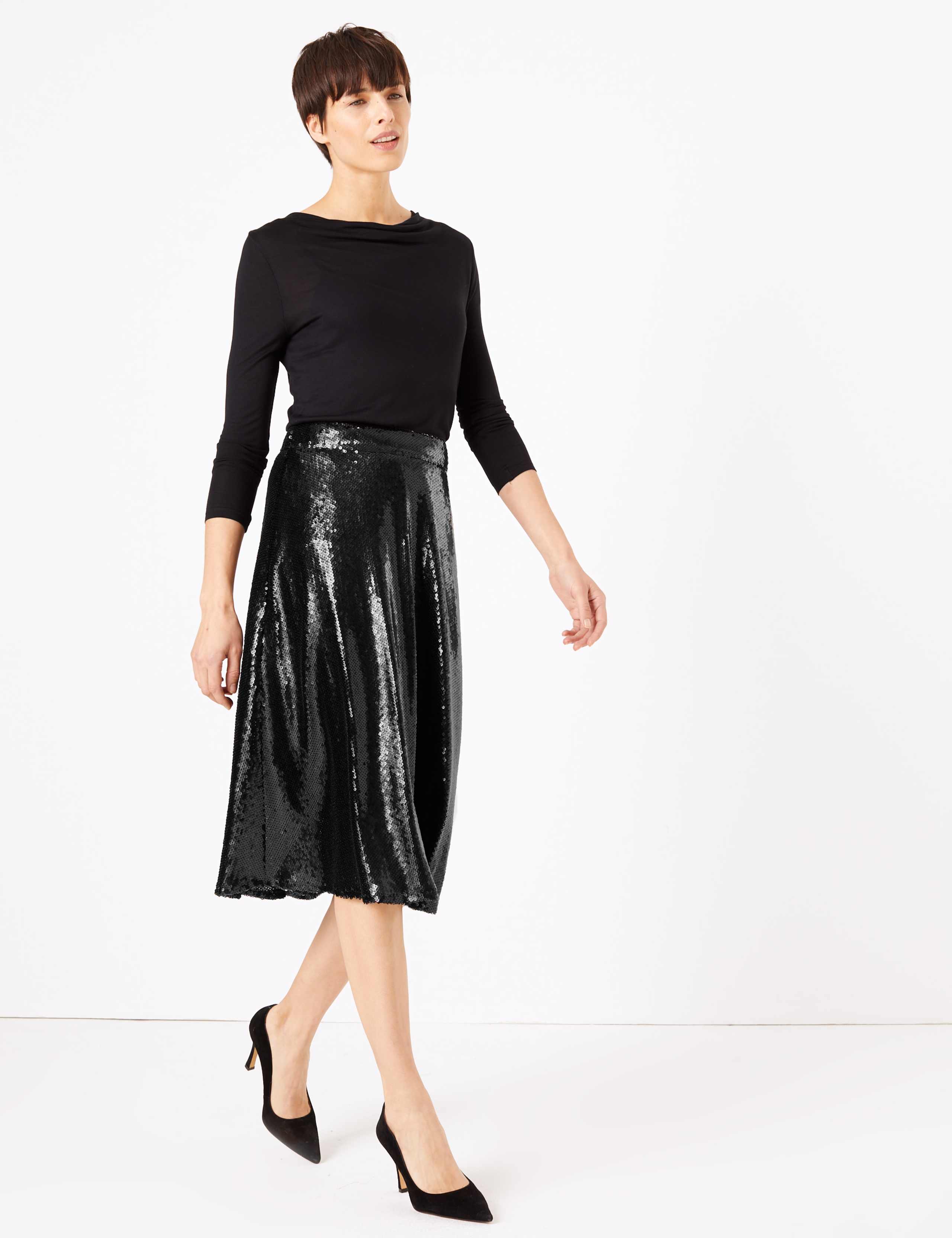Sequin Slip Midi Skirt 1 of 4
