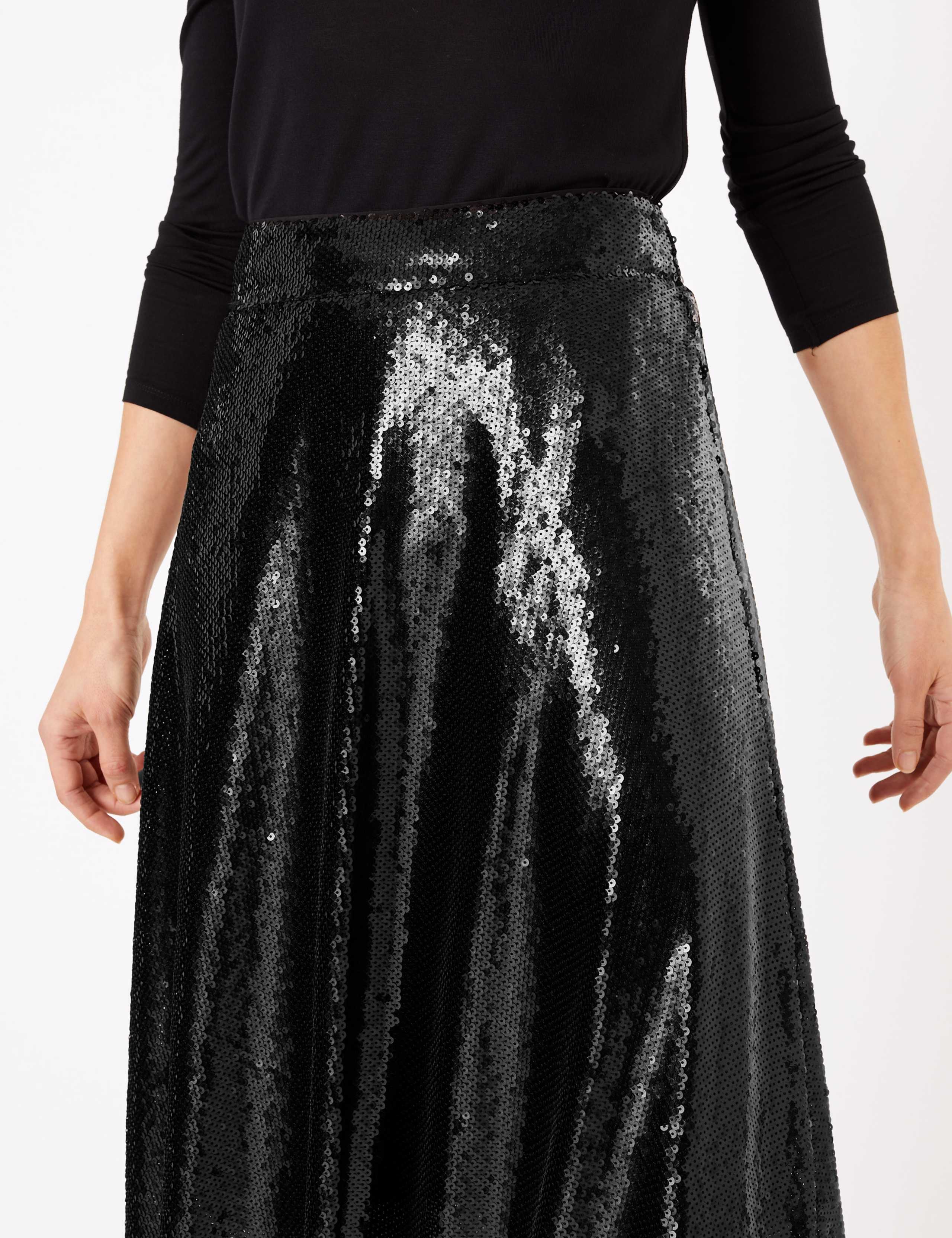 Sequin Slip Midi Skirt 3 of 4