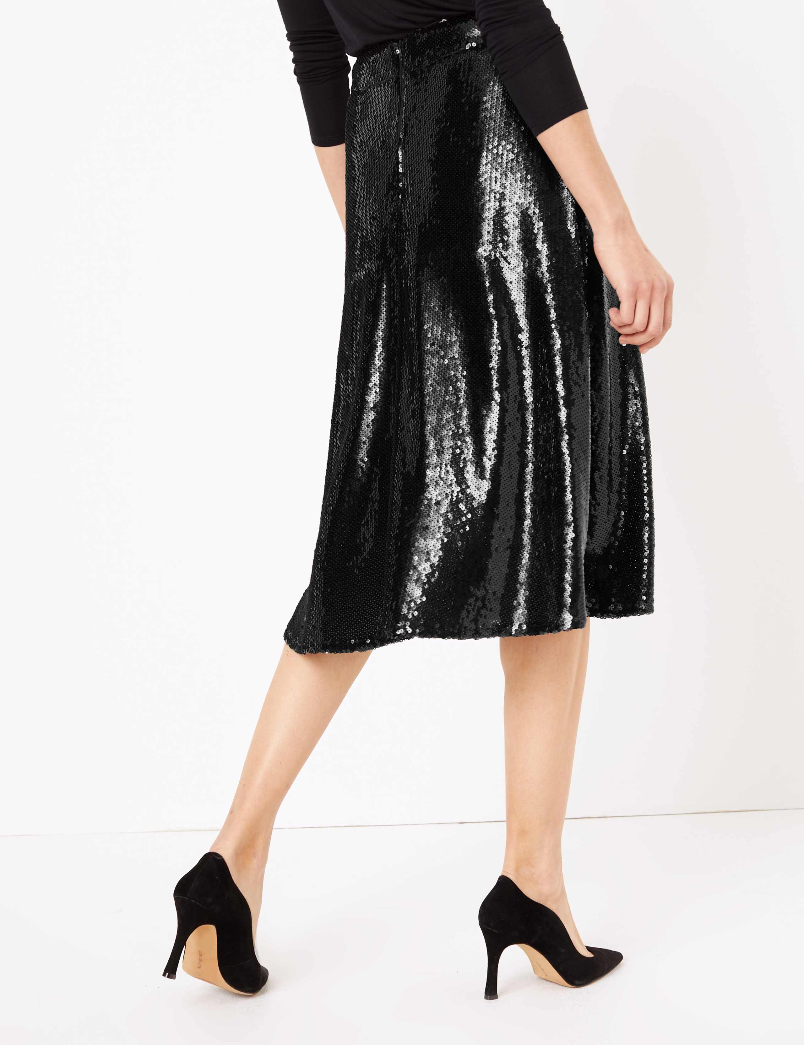 Sequin Slip Midi Skirt 4 of 4