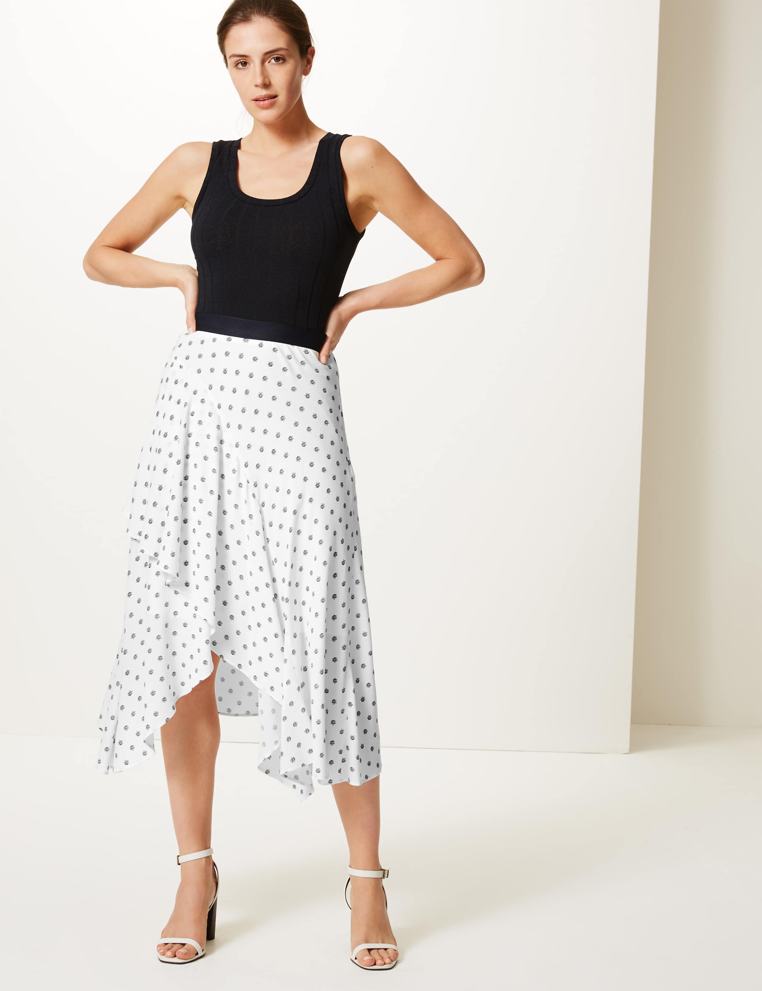 Floral Print Wrap Style Midi Skirt 1 of 4