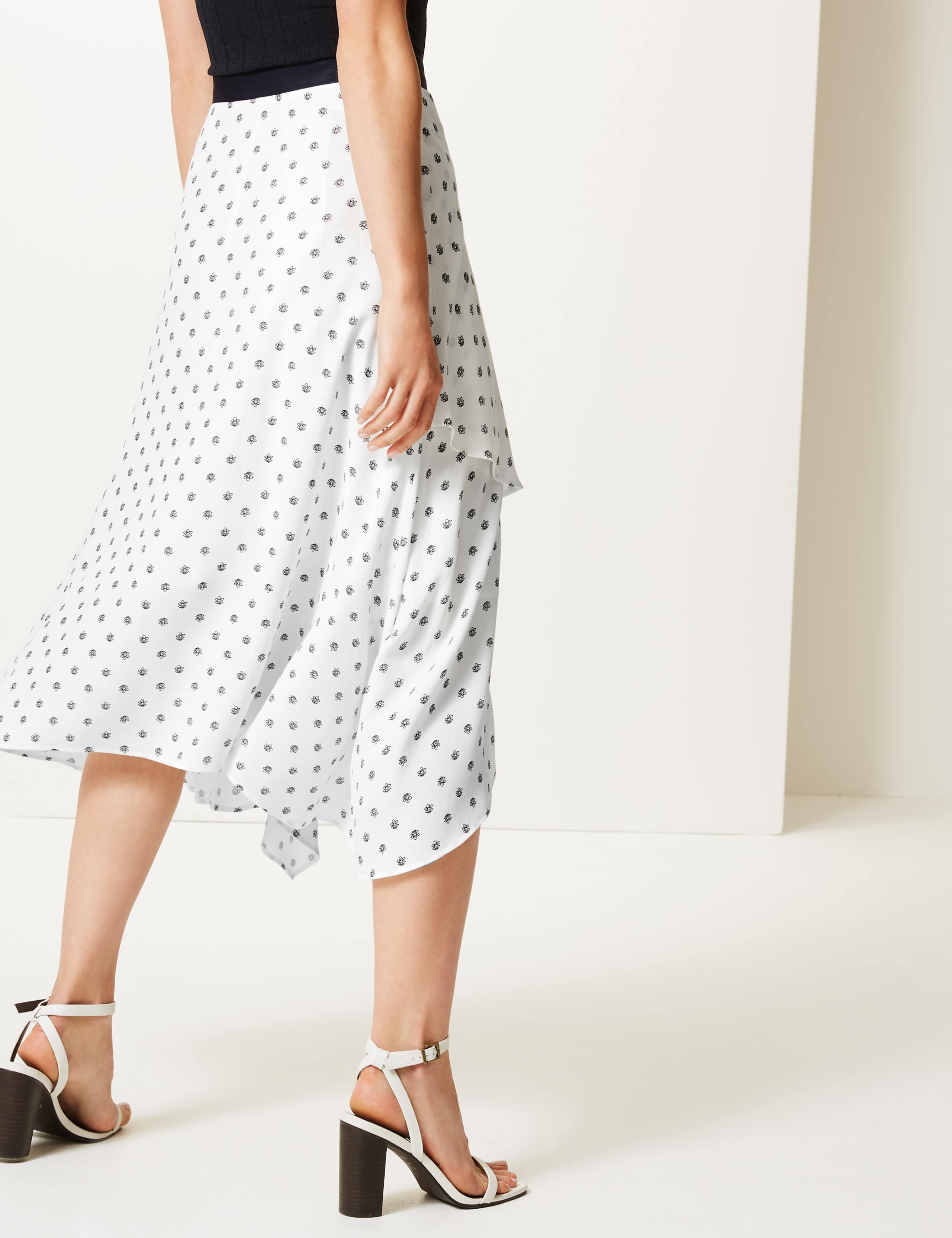 Floral Print Wrap Style Midi Skirt 4 of 4