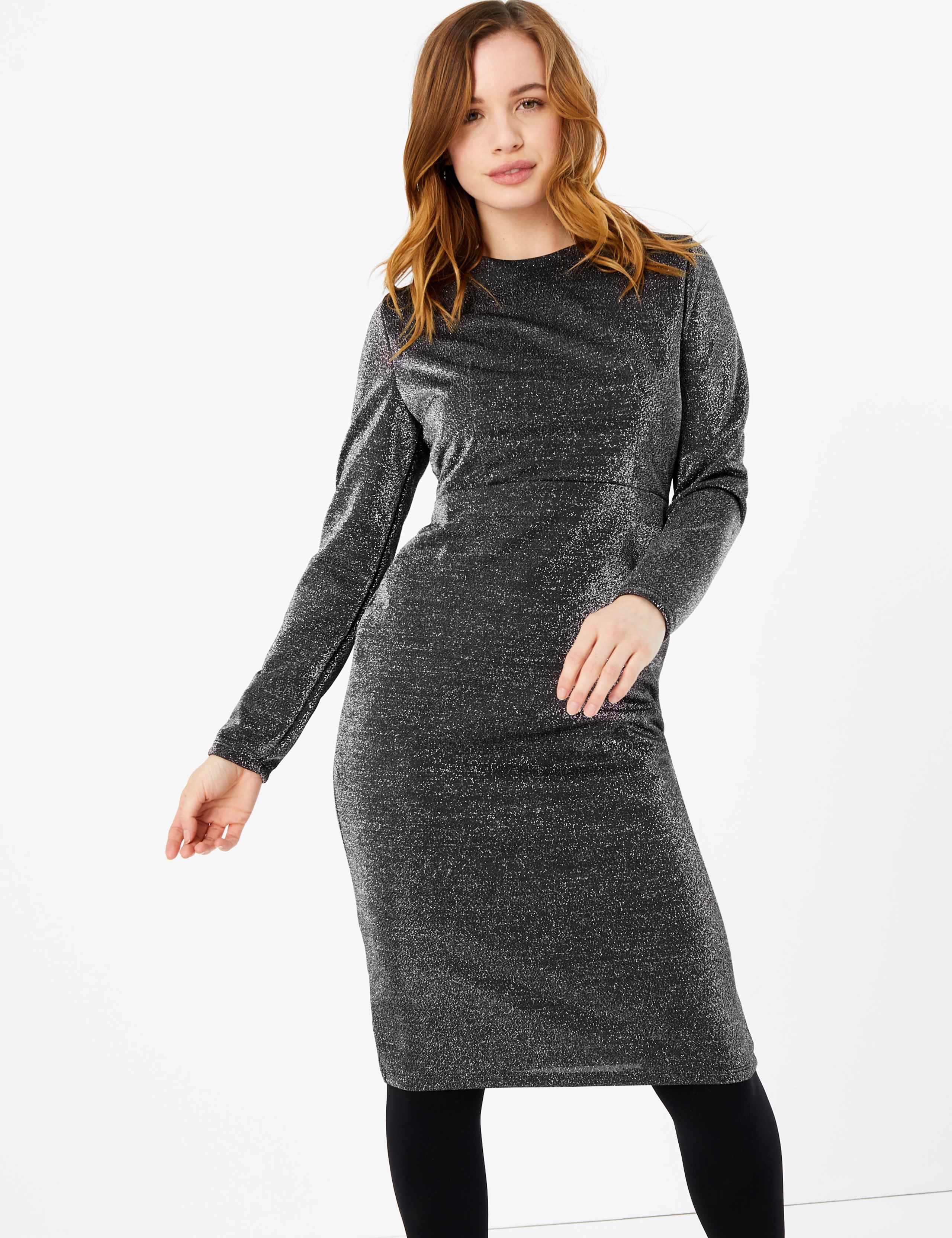 PETITE Jersey Bodycon Midi Dress 1 of 3