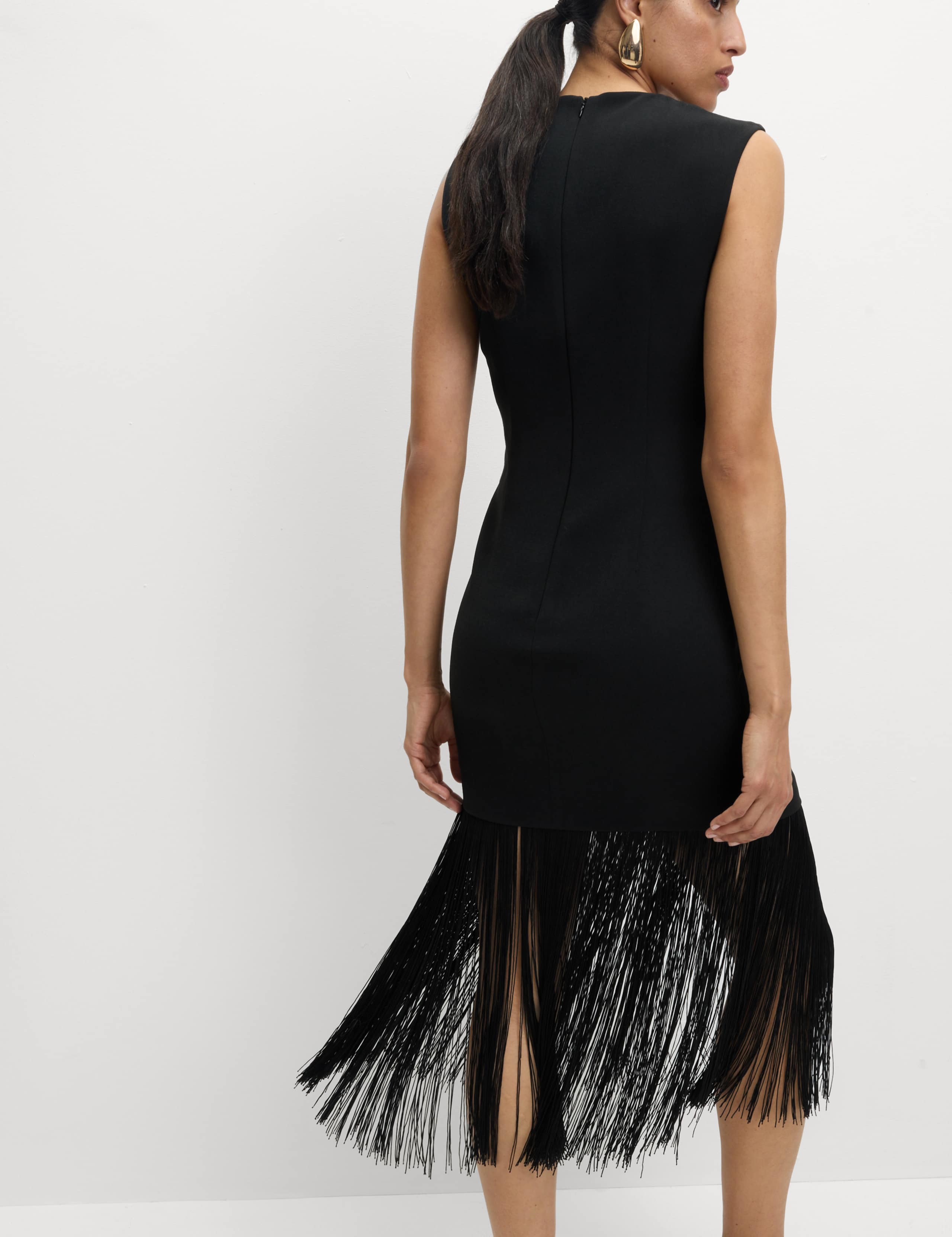 Fringe Detail Midi Column Dress 3 of 5