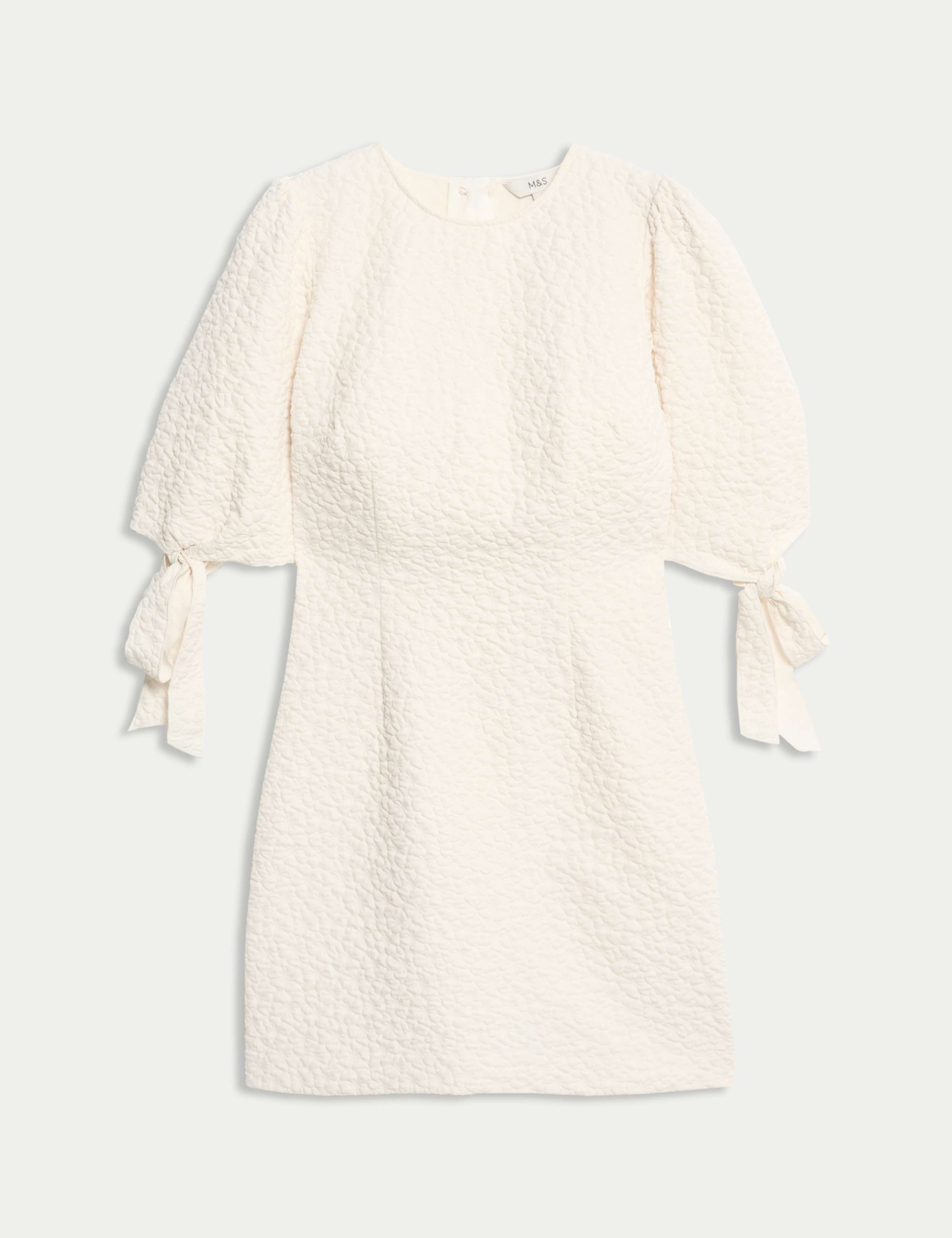 Jacquard Tie Detail Mini Shift Dress 2 of 5