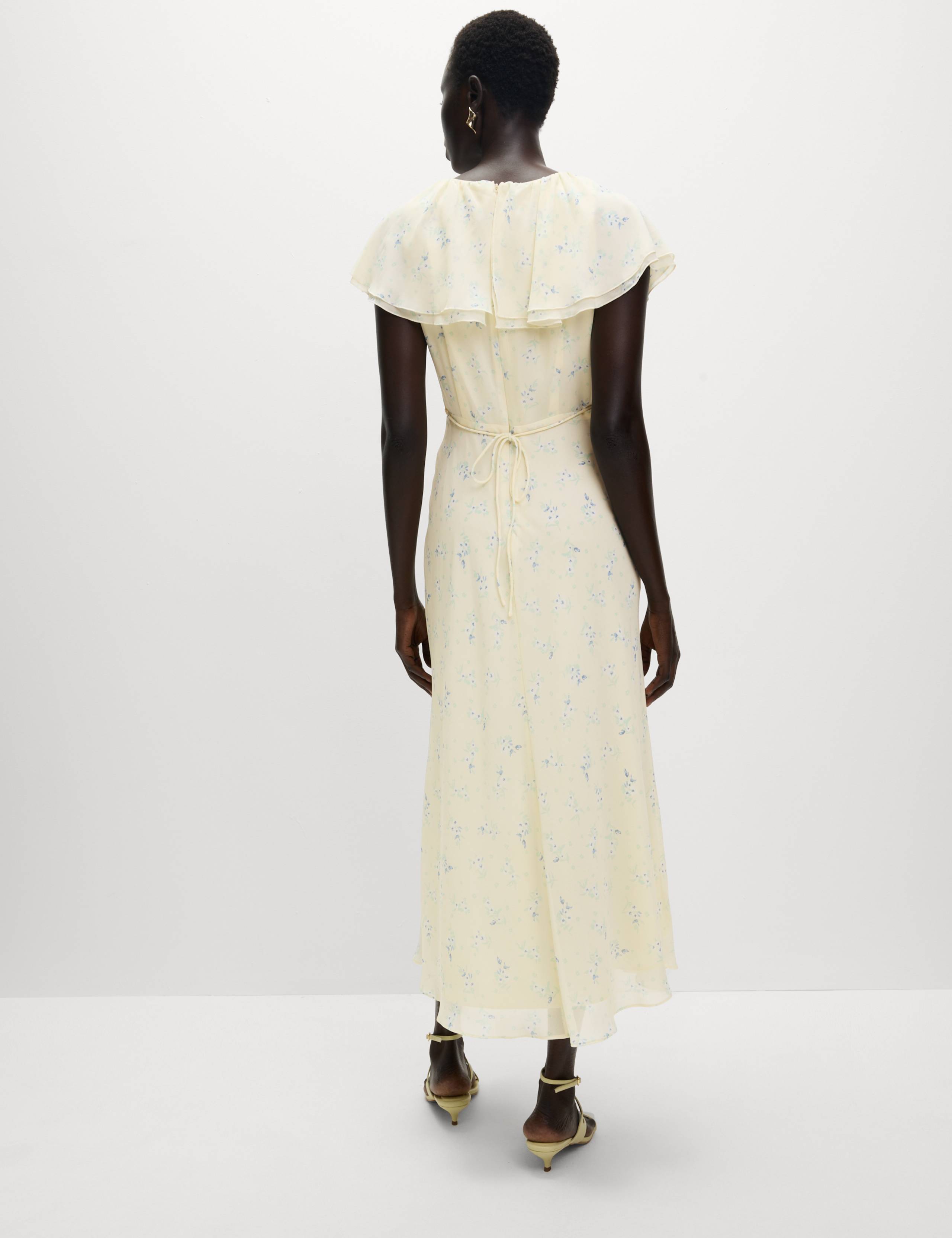 Printed Cape Detail Maxi Tea Dress 5 of 7