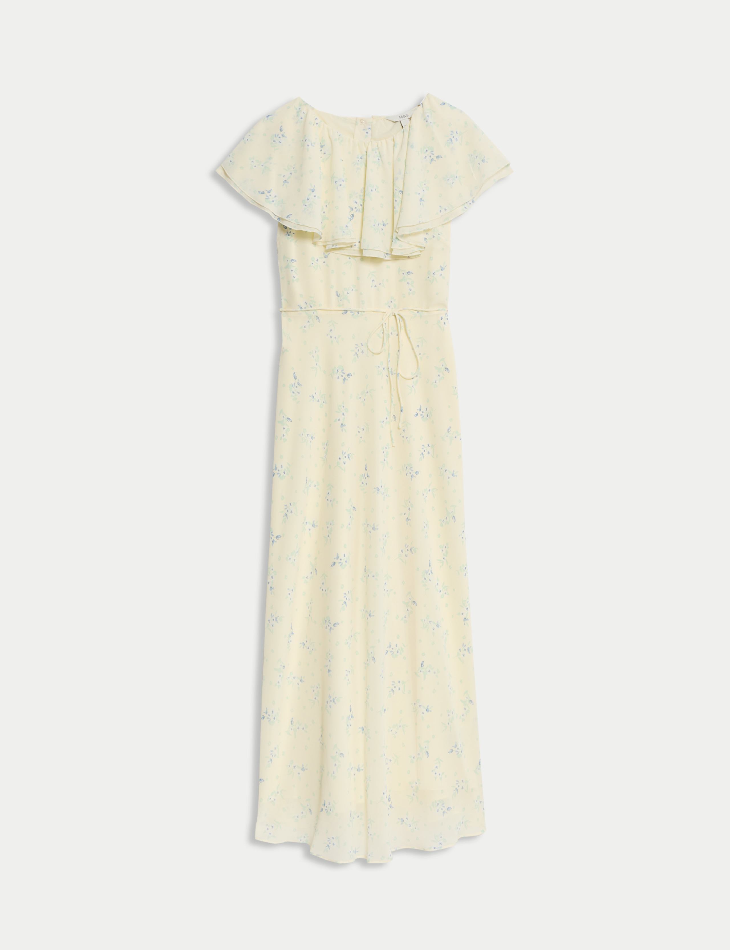 Printed Cape Detail Maxi Tea Dress 2 of 7