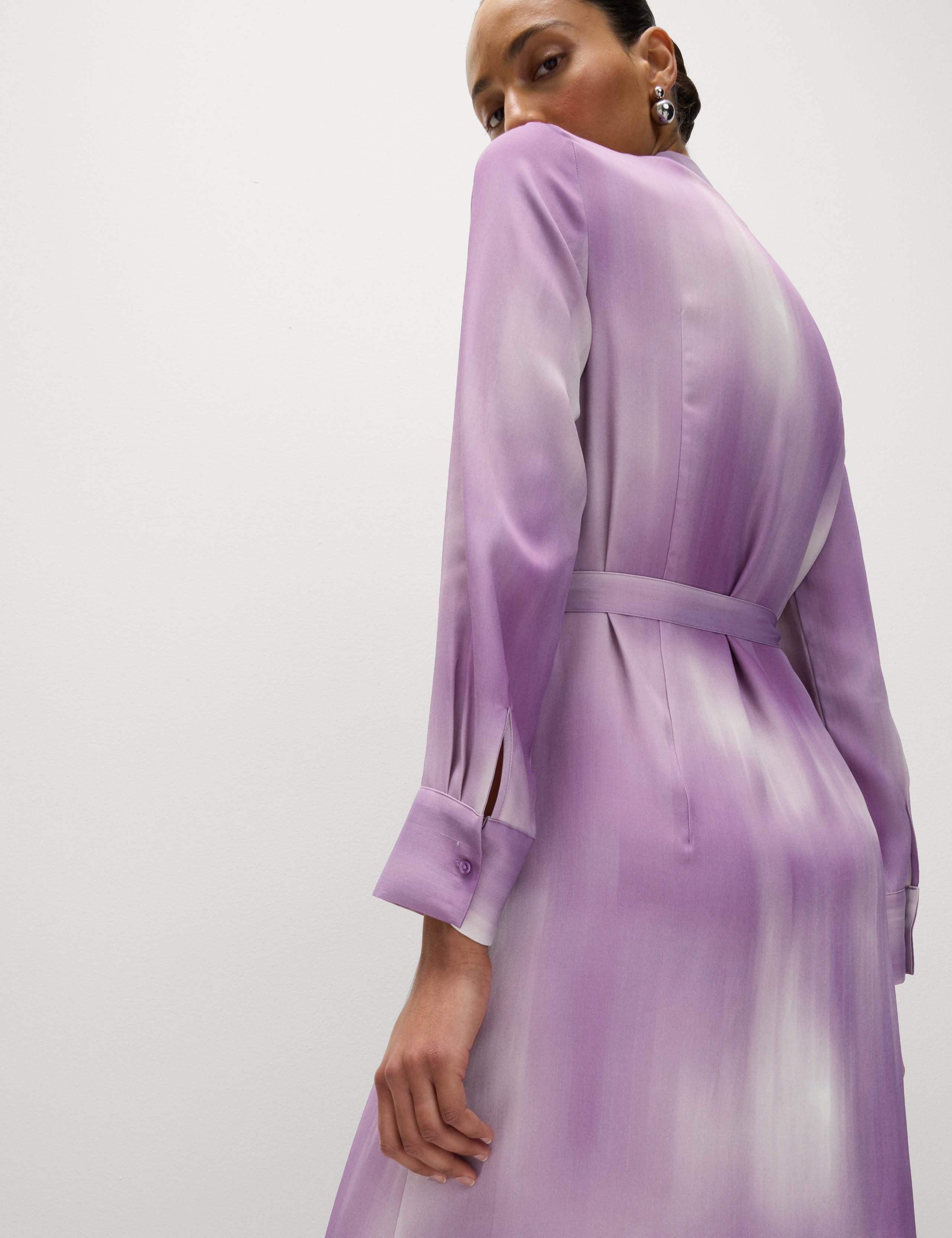 Satin Ombre Textured Midaxi Shirt Dress 3 of 5