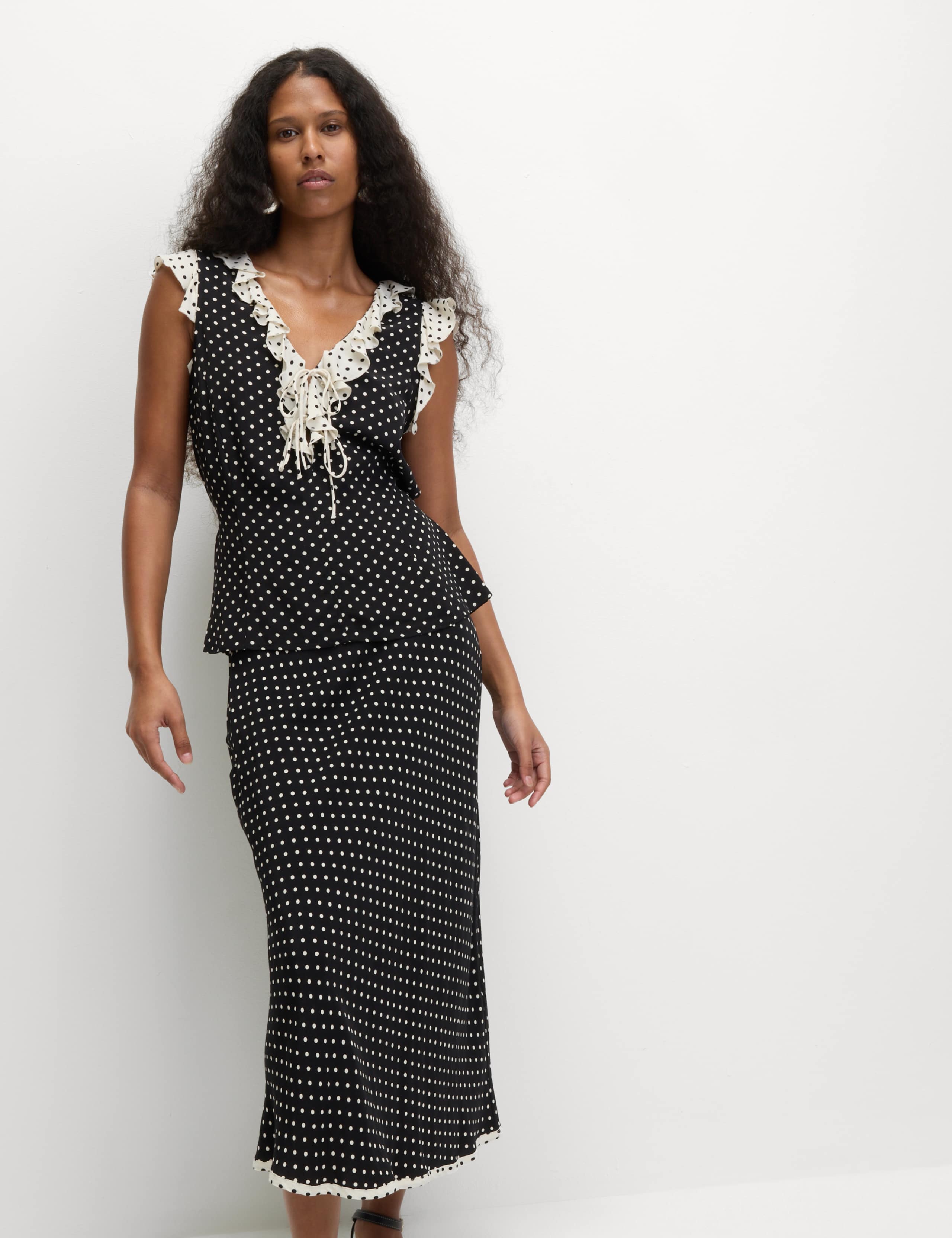 Polka Dot Midaxi A-Line Skirt 5 of 5