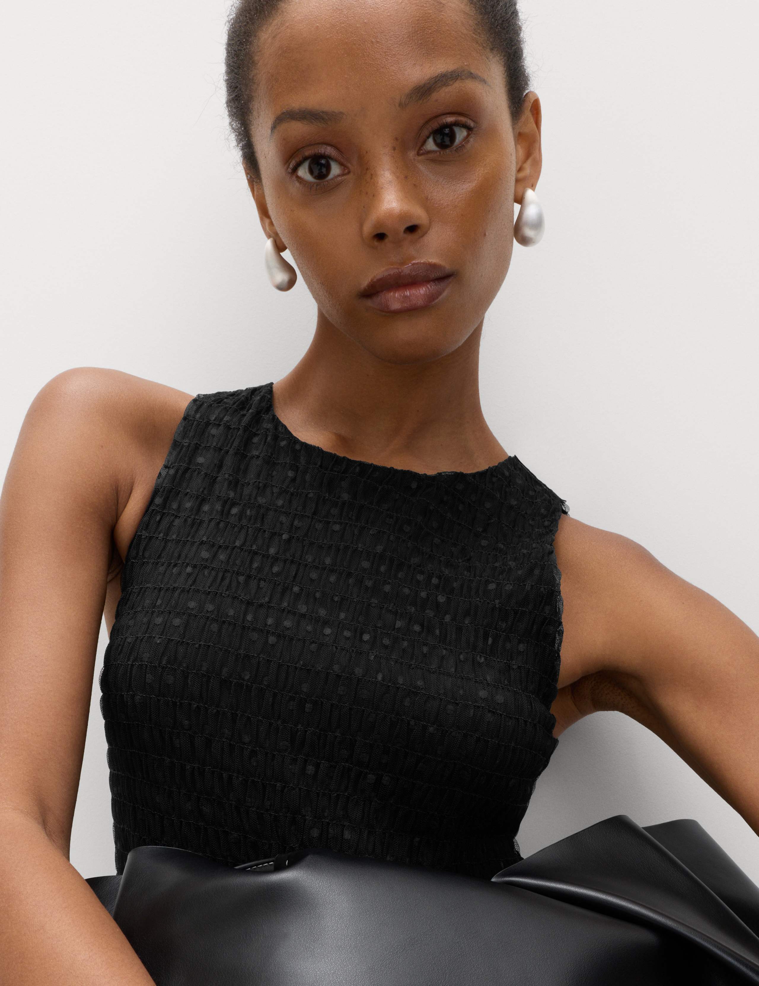 Mesh Jersey Midaxi Shirred Dress 7 of 7