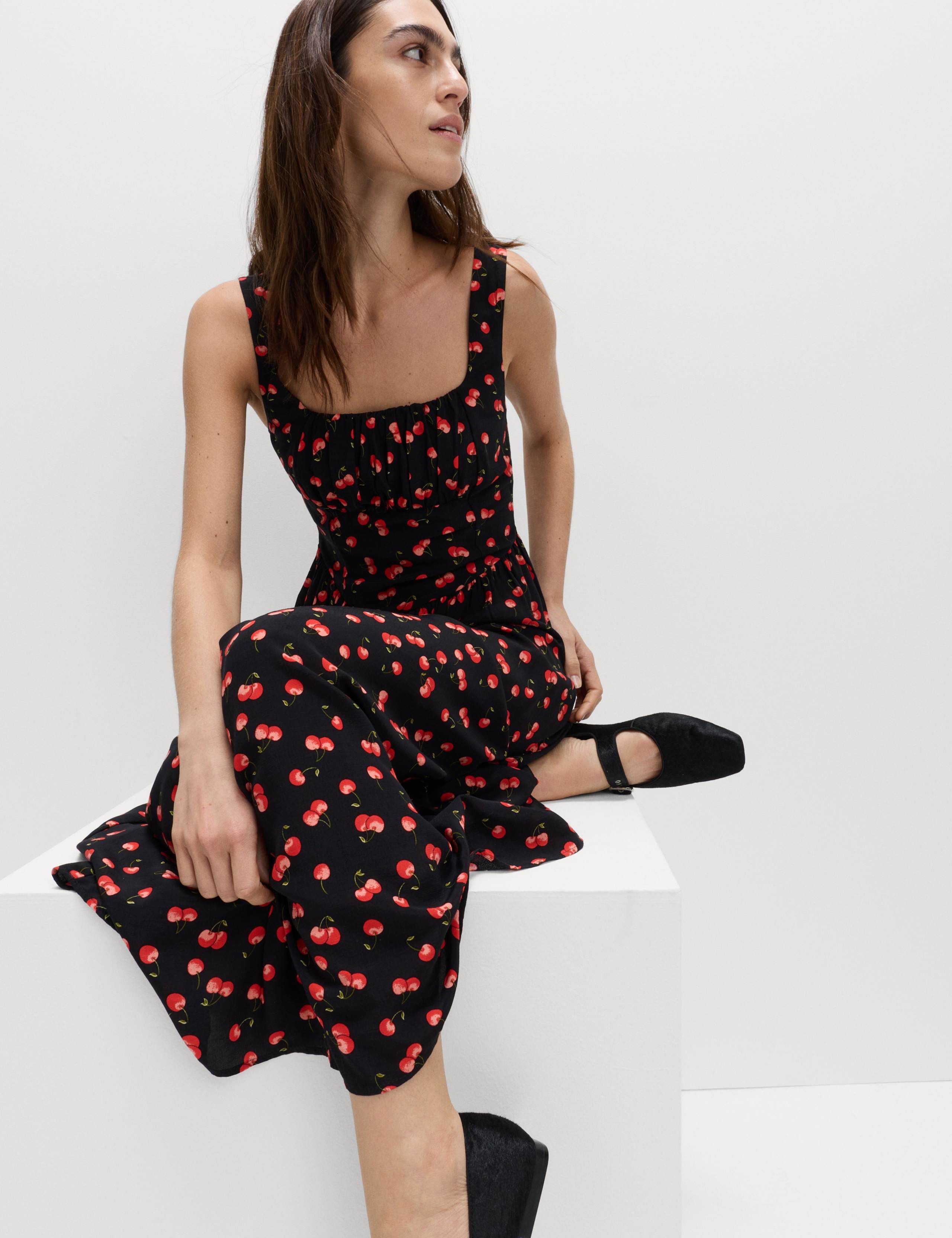 Printed Corset Waisted Dress 1 of 6