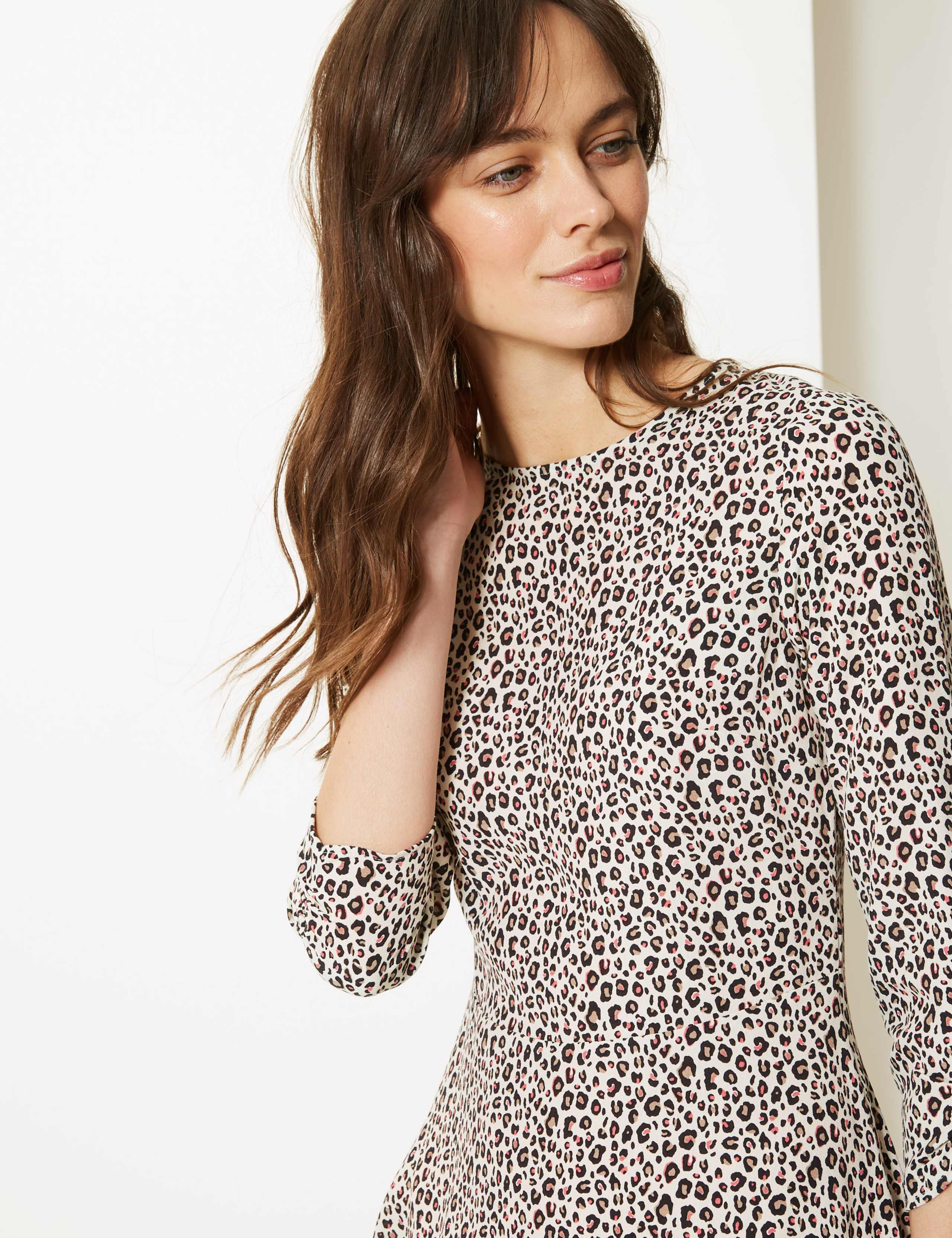 Animal Print Fit & Flare Mini Dress 3 of 4