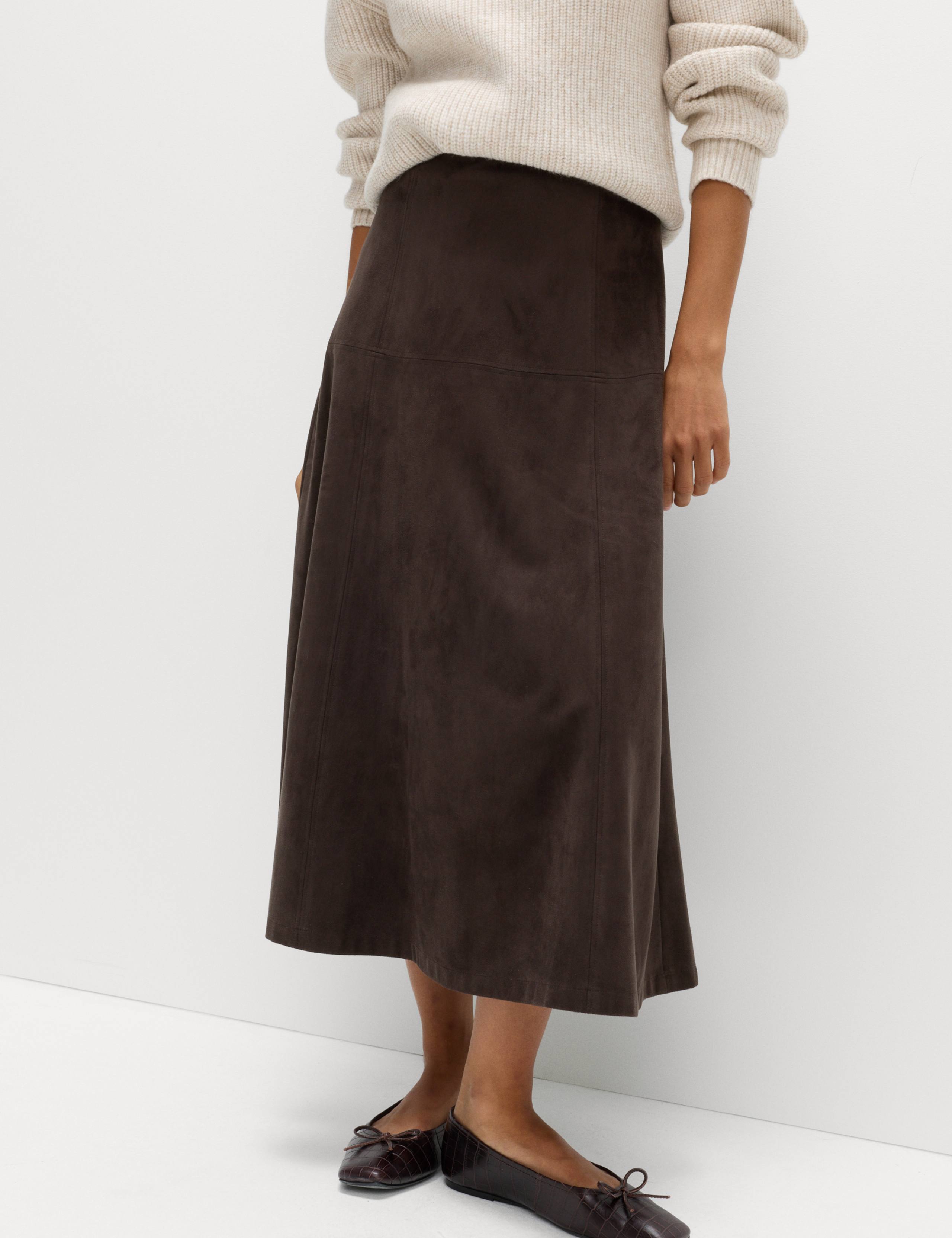 Suedette Maxi A-Line Skirt 6 of 7