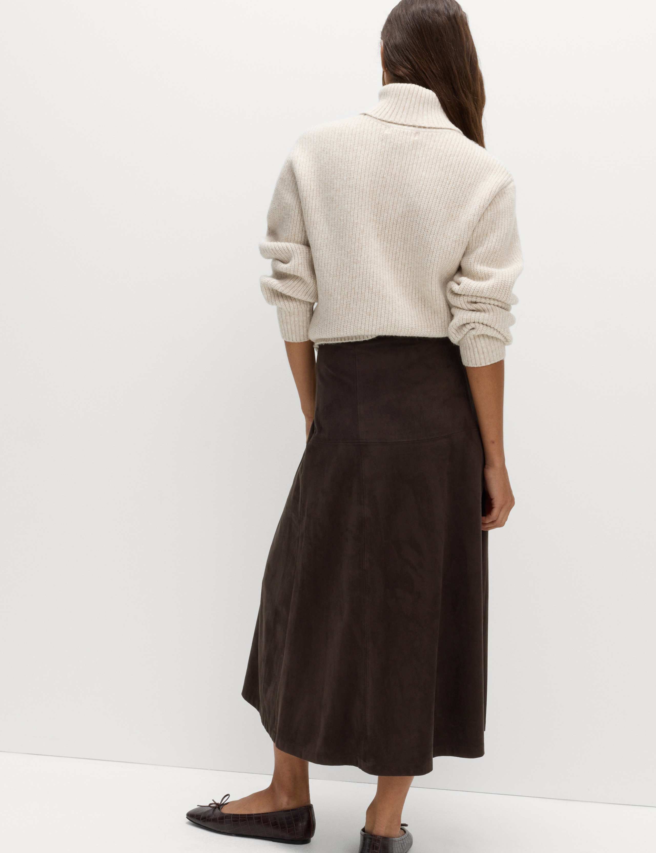 Suedette Maxi A-Line Skirt 7 of 7