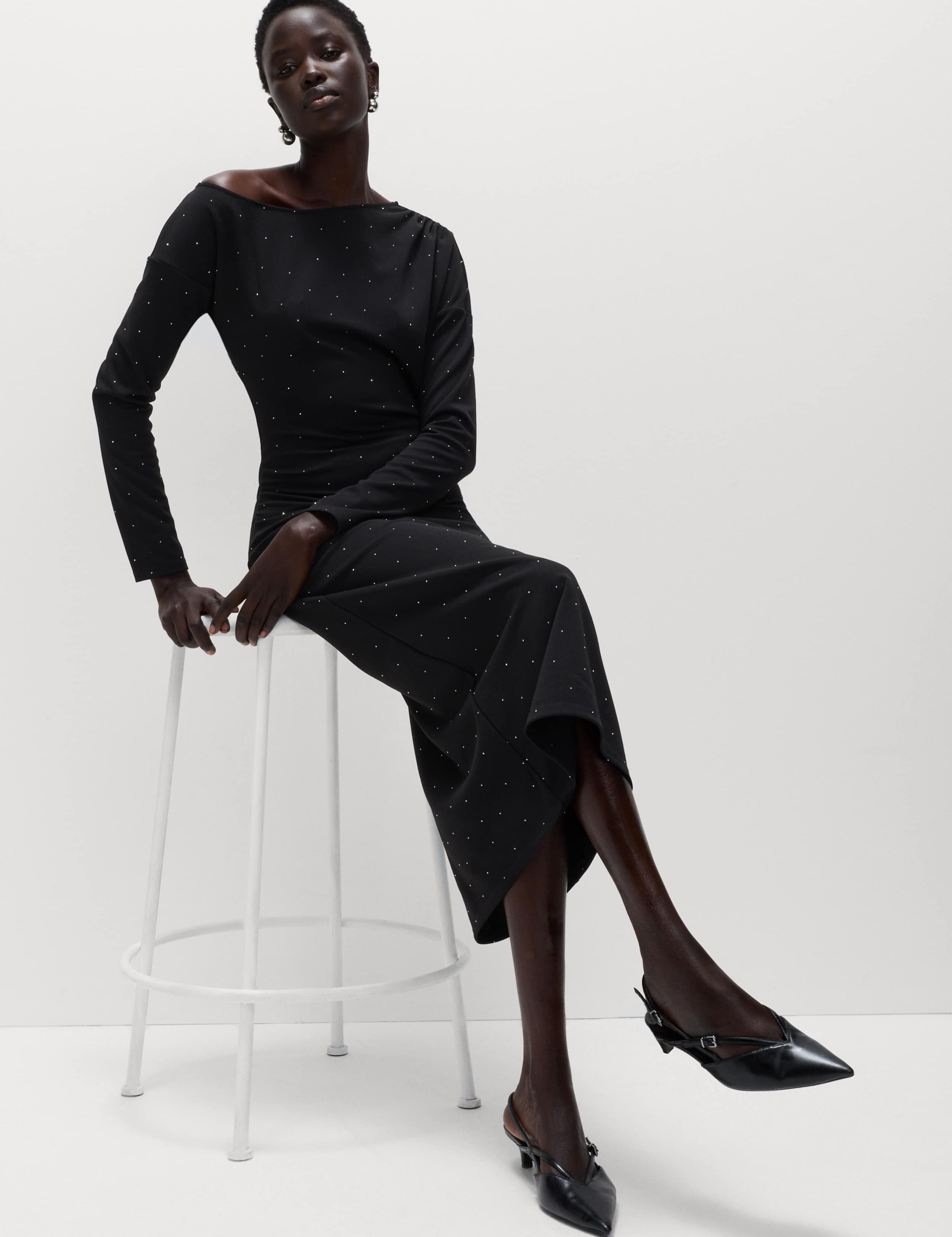 Embellished Bodycon Midi Dress 1 of 6