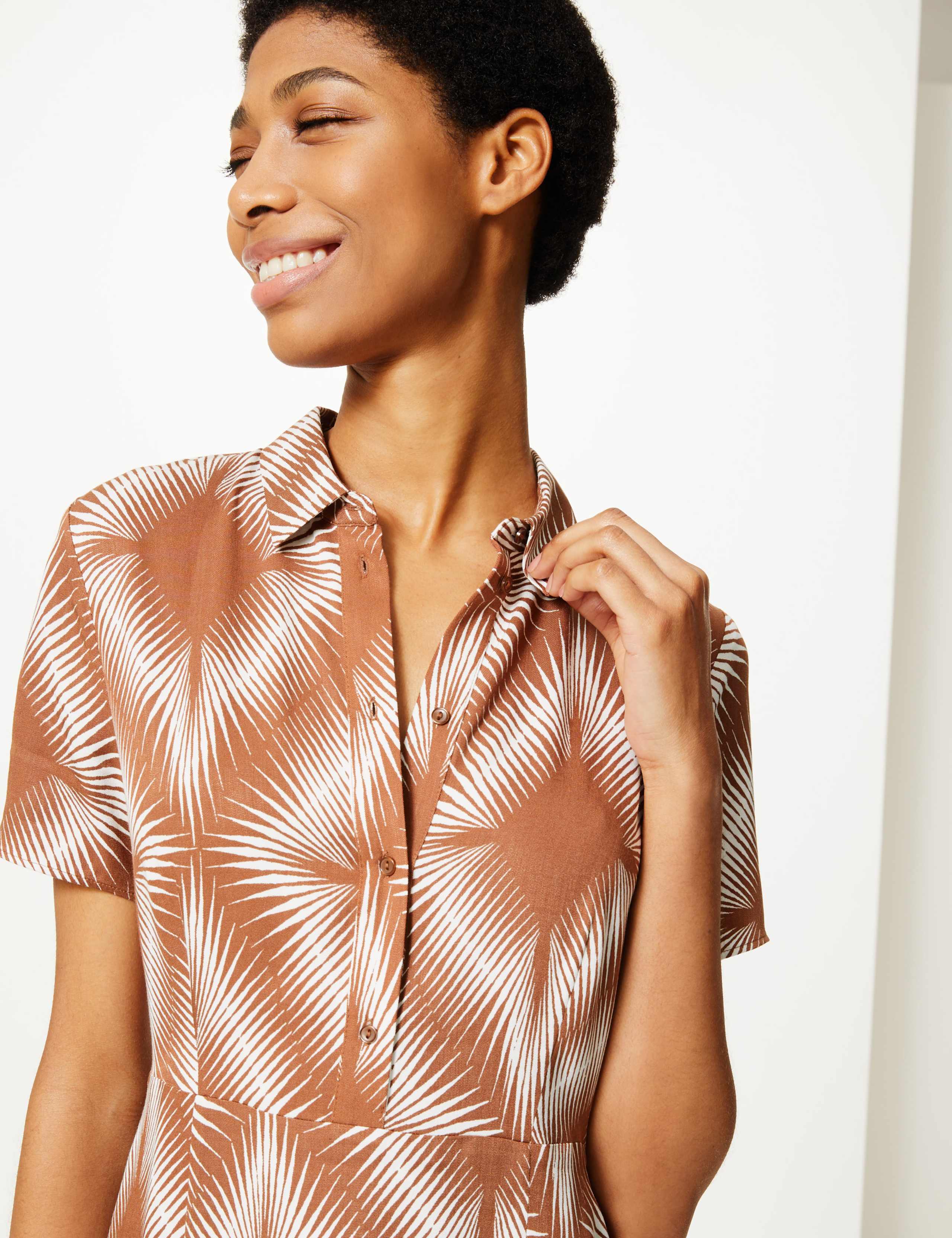 Diamond Print Shirt Midi Dress 4 of 5
