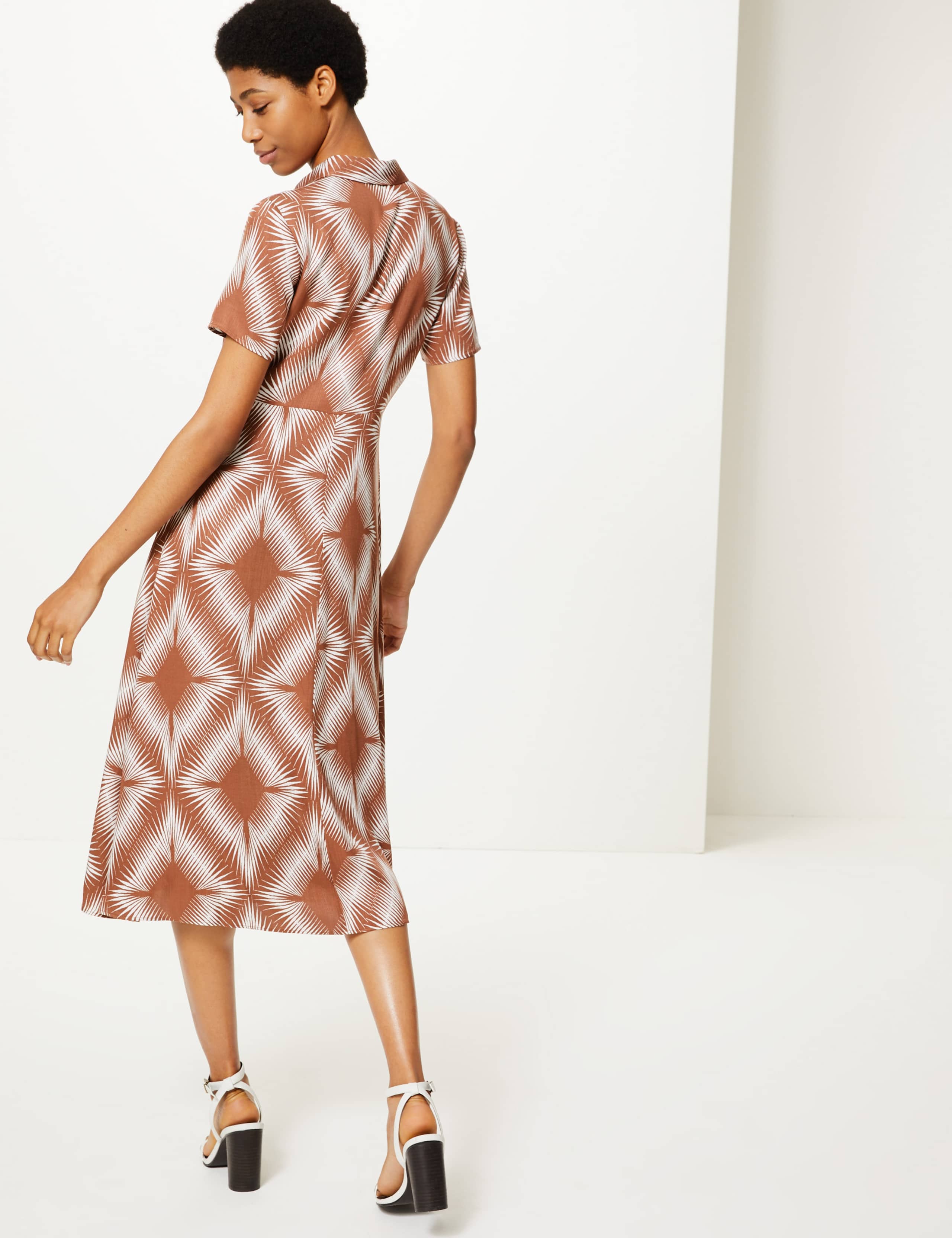 Diamond Print Shirt Midi Dress 5 of 5