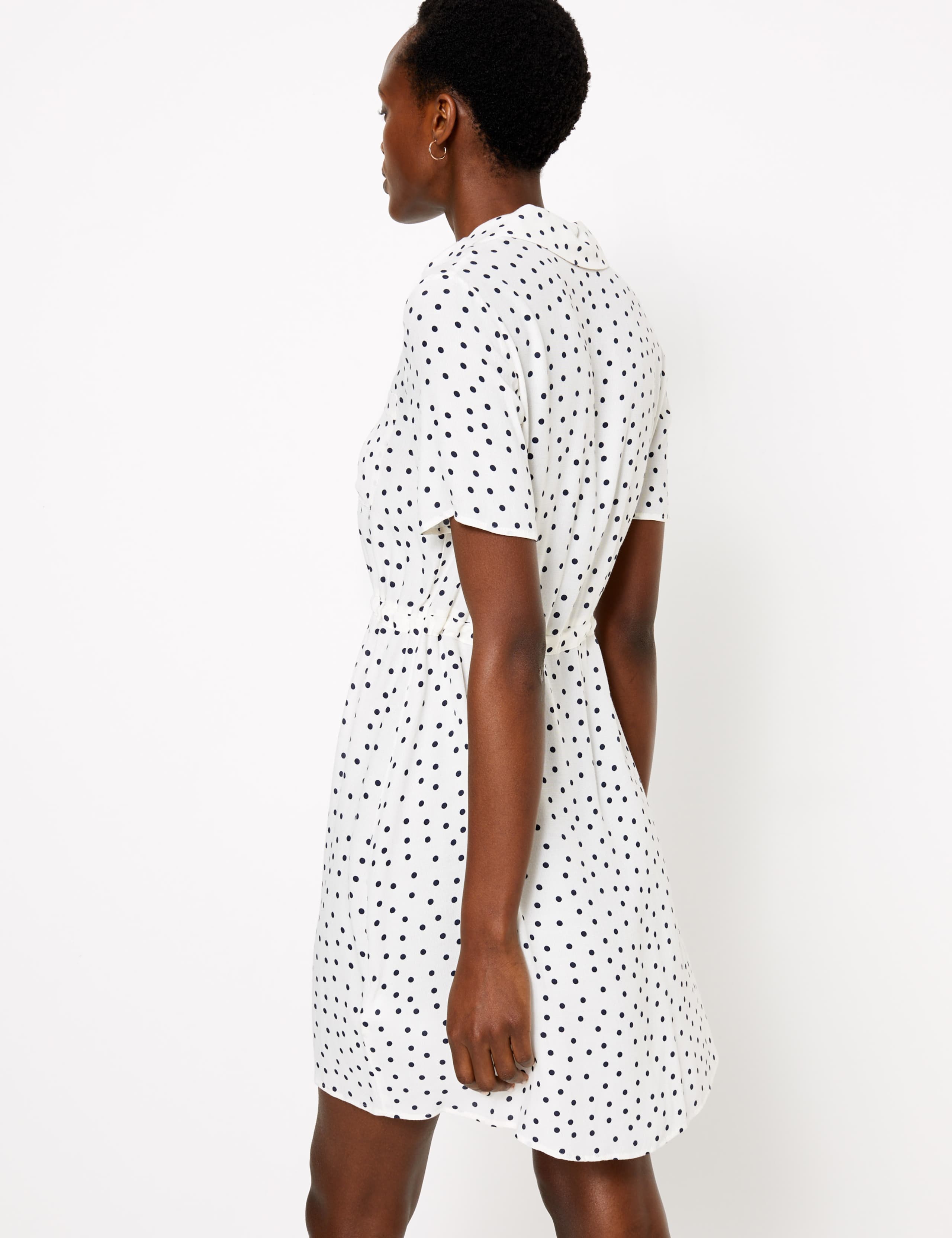 Polka Dot Mini Shirt Dress 3 of 3