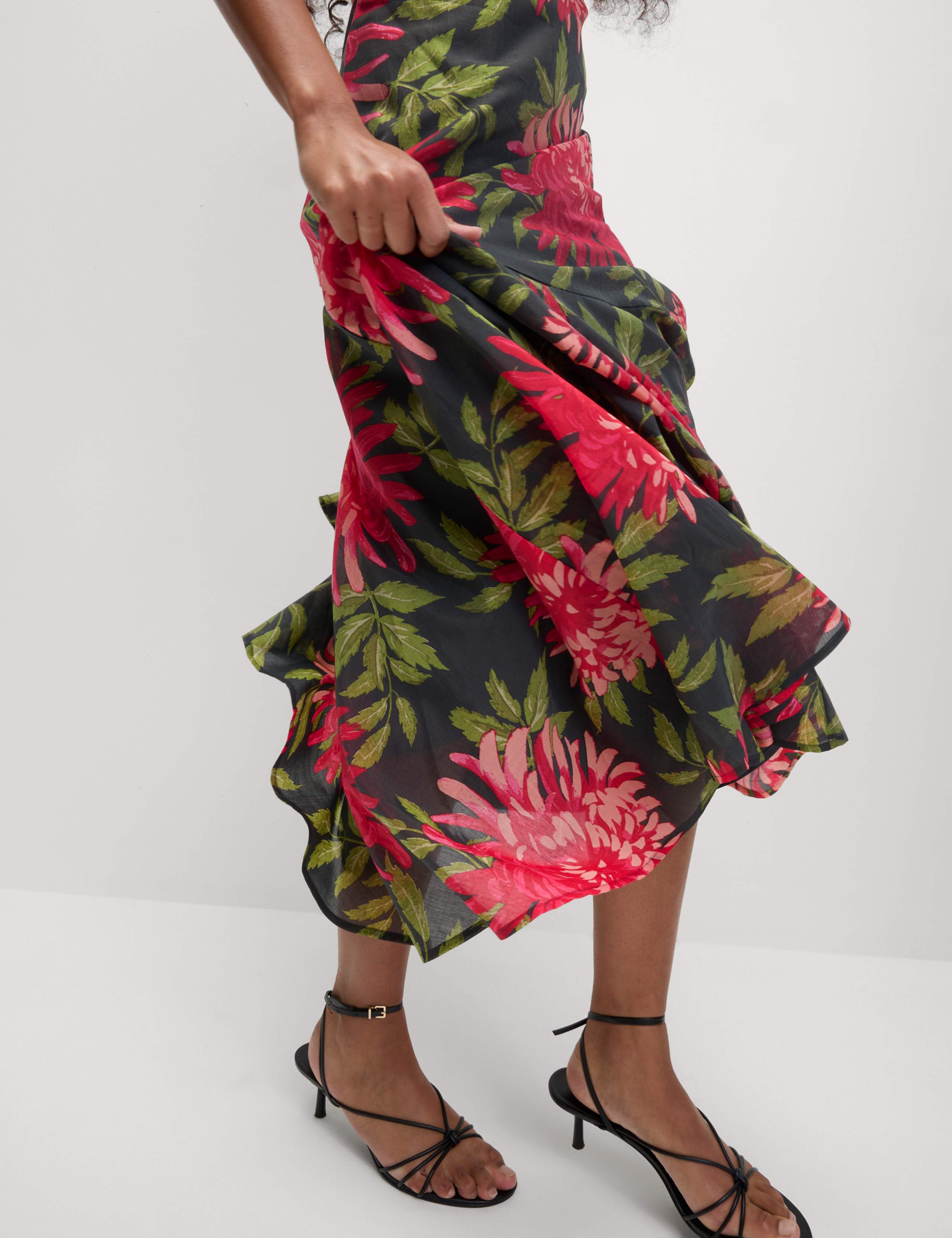 Lyocell Rich Organza Floral Skater Dress 4 of 6