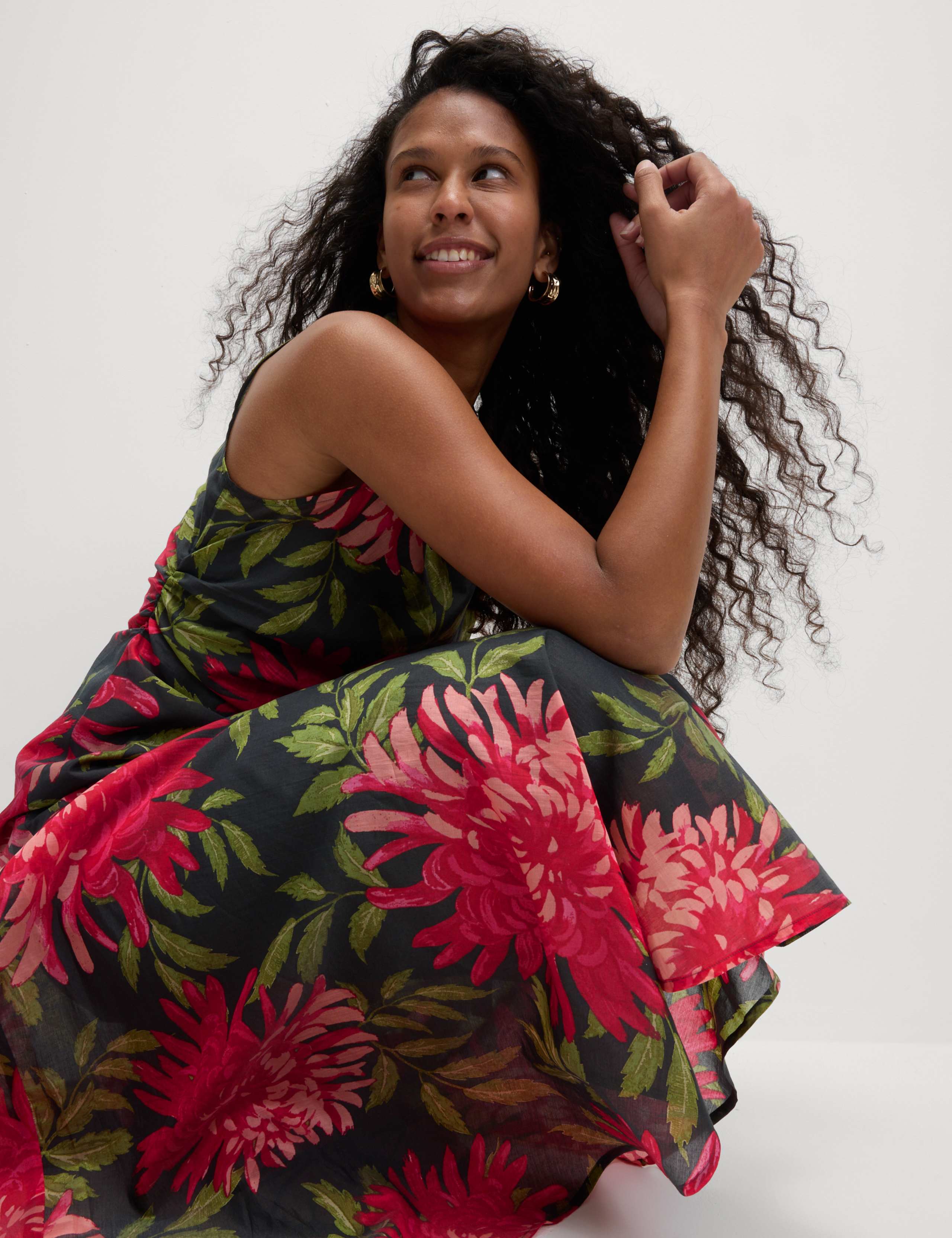 Lyocell Rich Organza Floral Skater Dress 5 of 6