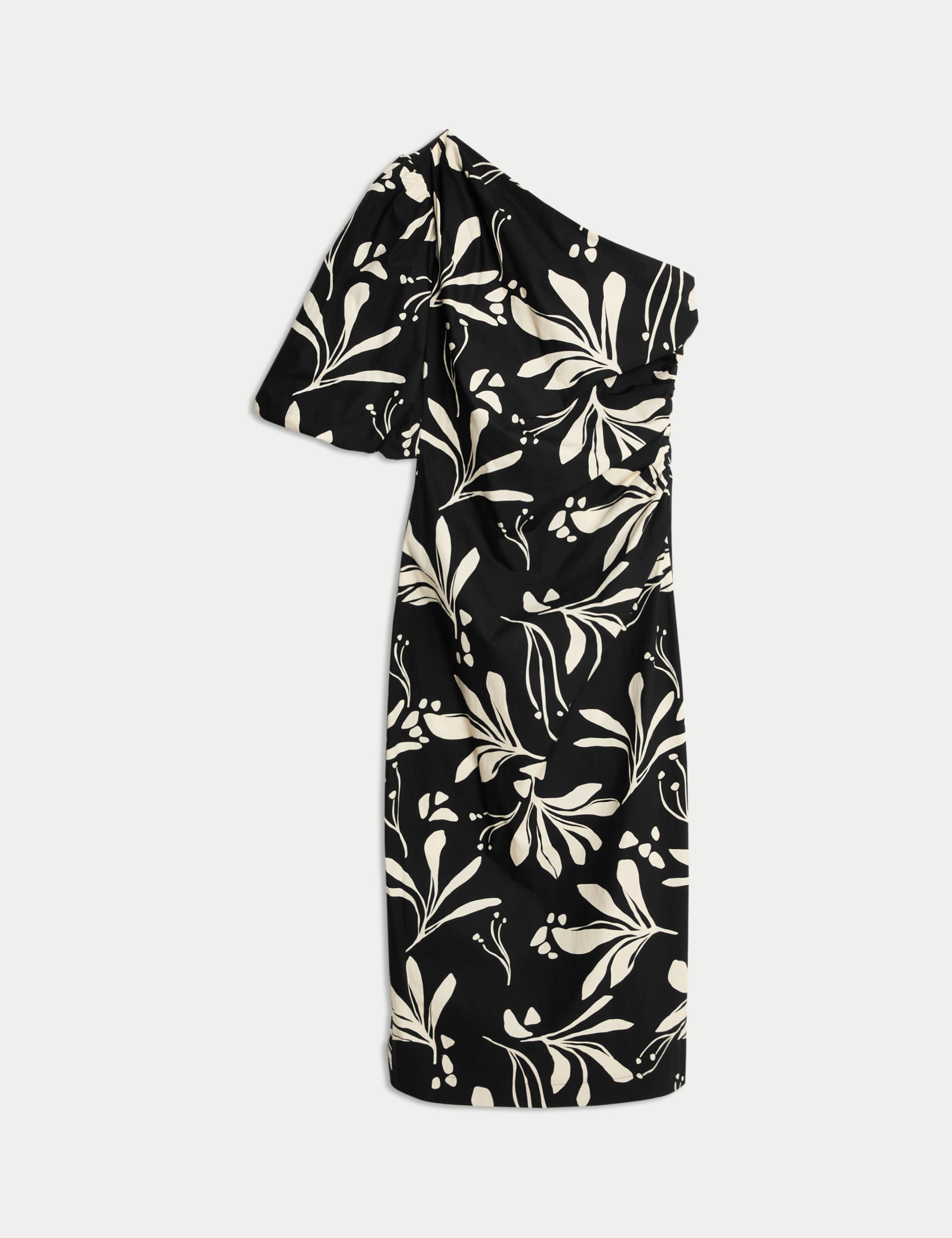 Pure Cotton Floral One Shoulder Midaxi Column Dress 2 of 6