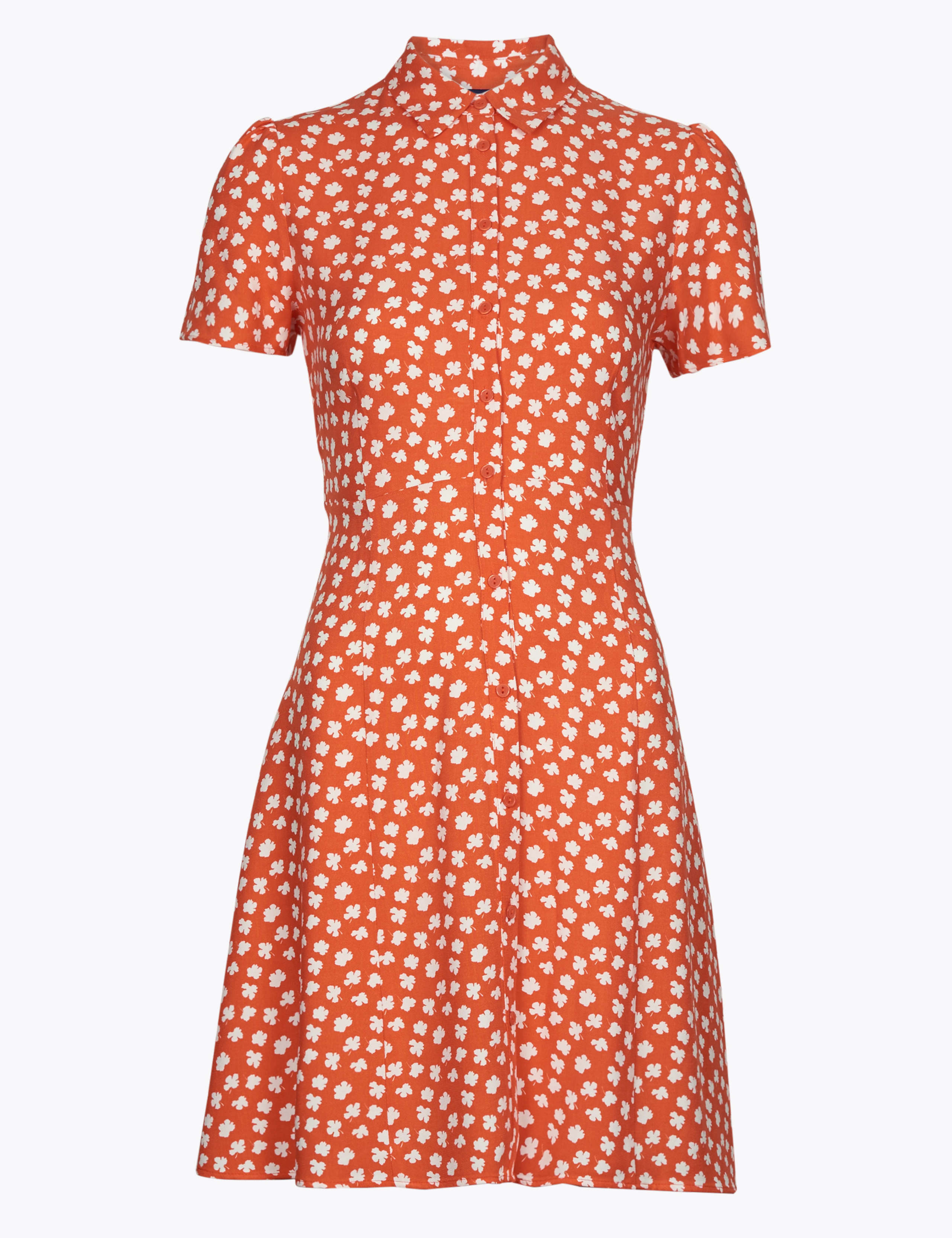 Ditsy Floral Empire Line Mini Shirt Dress 1 of 1