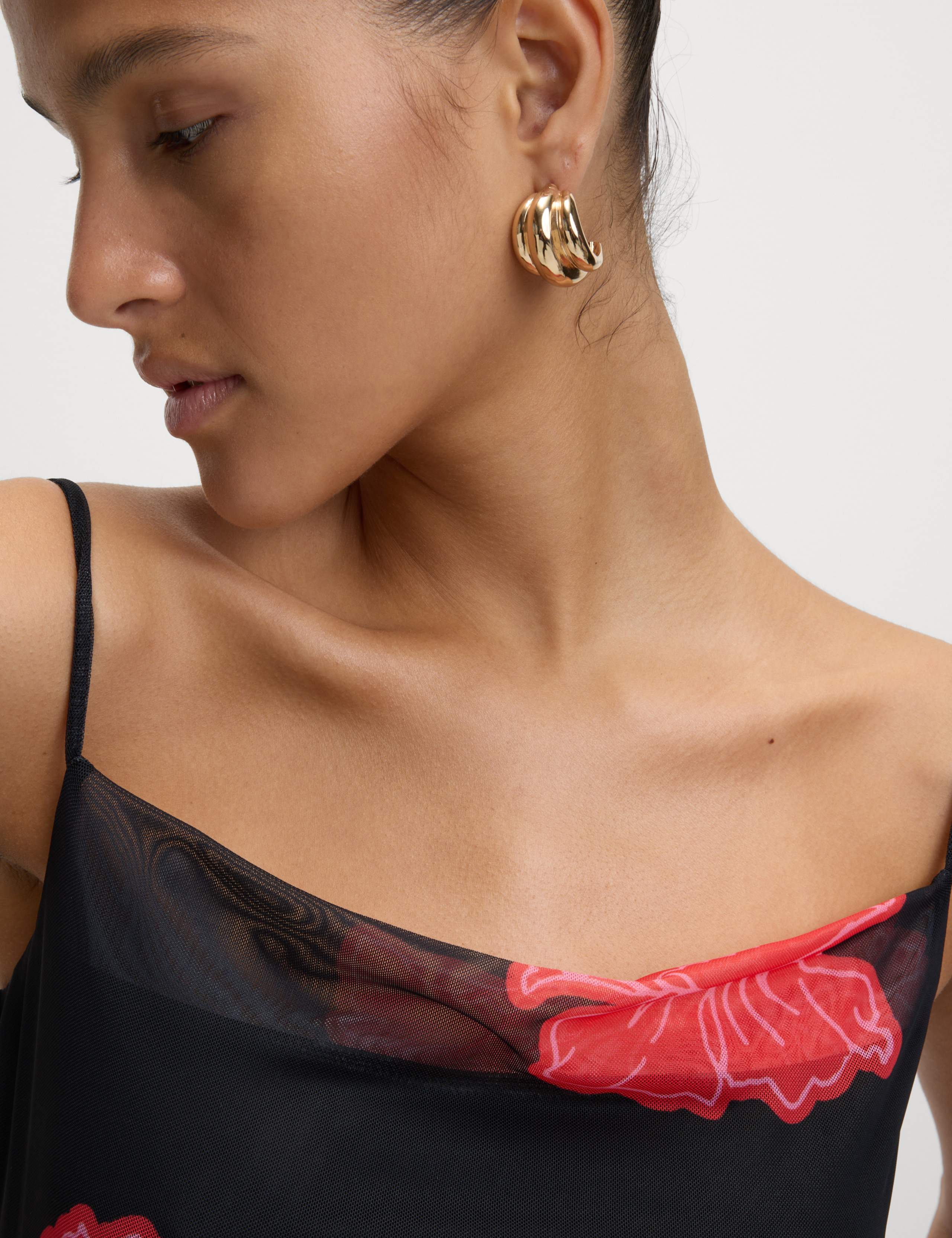 Floral Mesh Strappy Midi Bodycon Dress 5 of 6