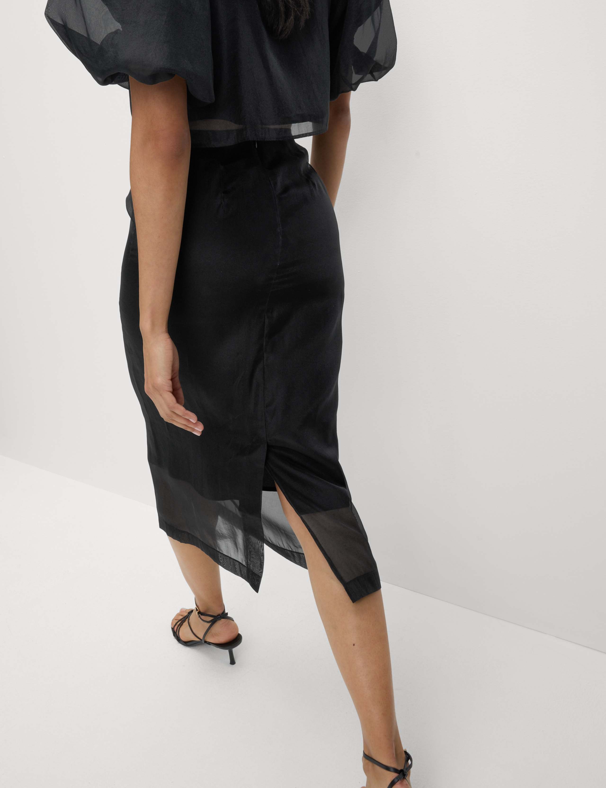 Organza Floral Midi Pencil Skirt 6 of 7