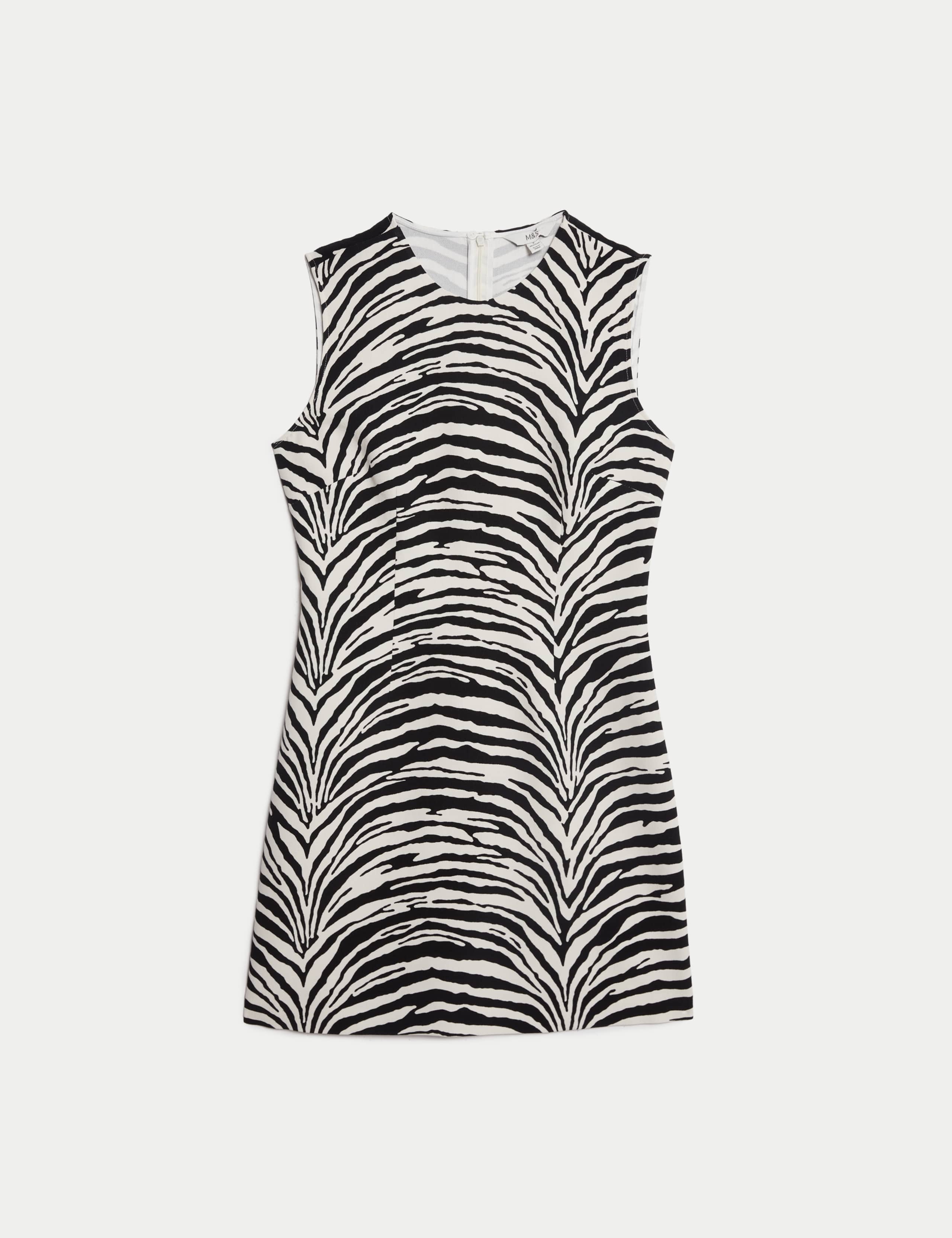 Animal Print Round Neck Mini Shift Dress 2 of 6