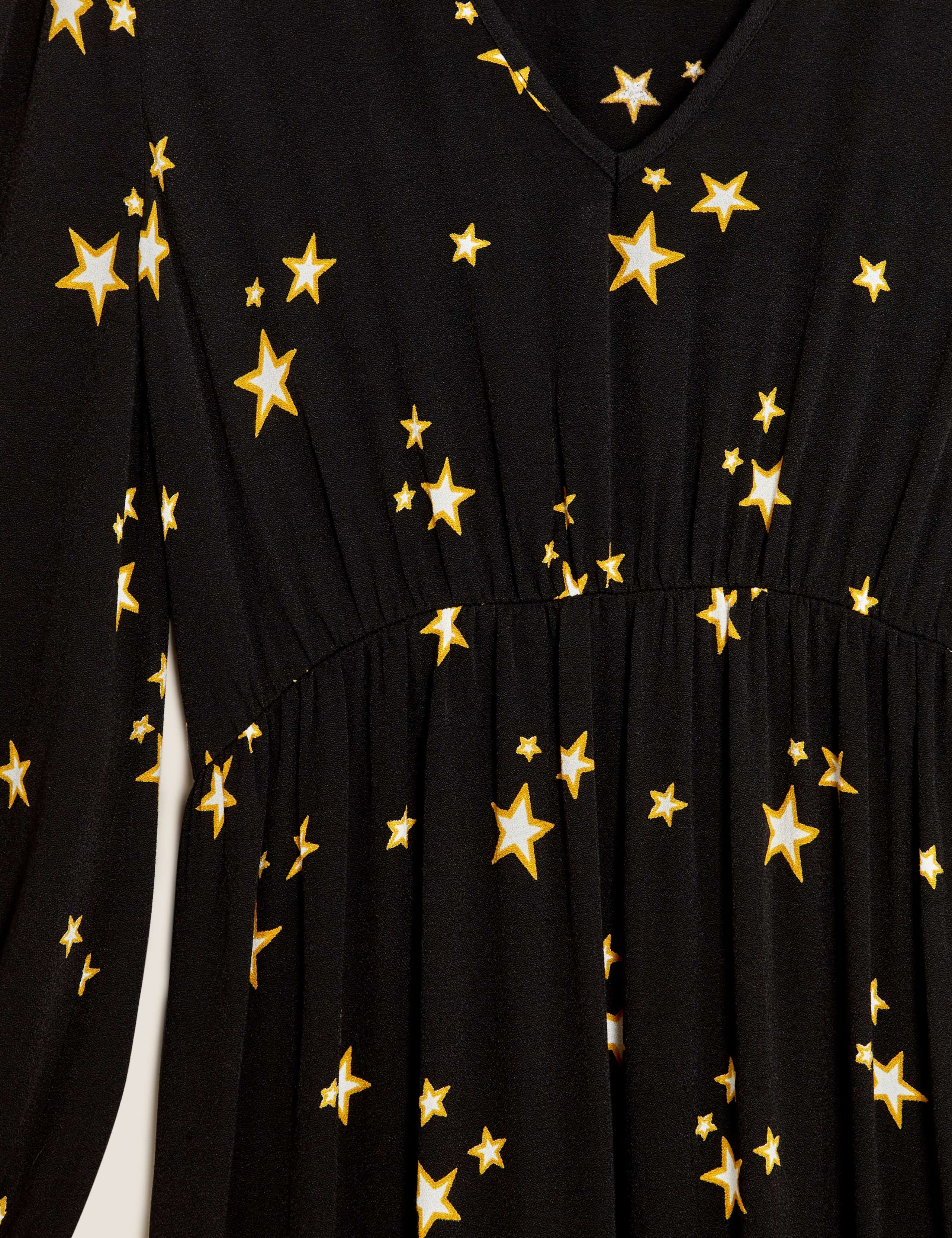 Star Print V-Neck Midaxi Tiered Dress 7 of 7
