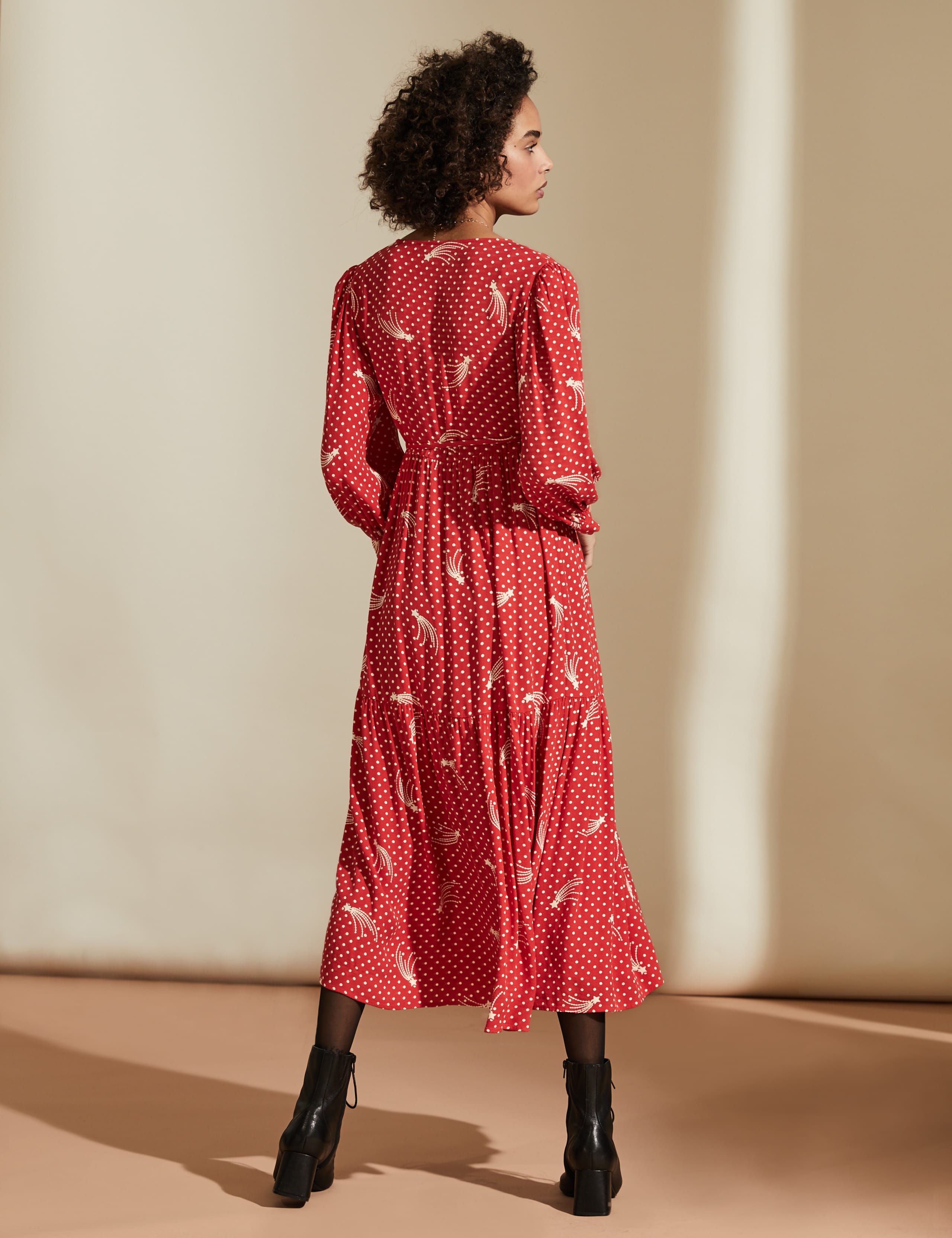 Star Print V-Neck Midaxi Wrap Dress 5 of 6