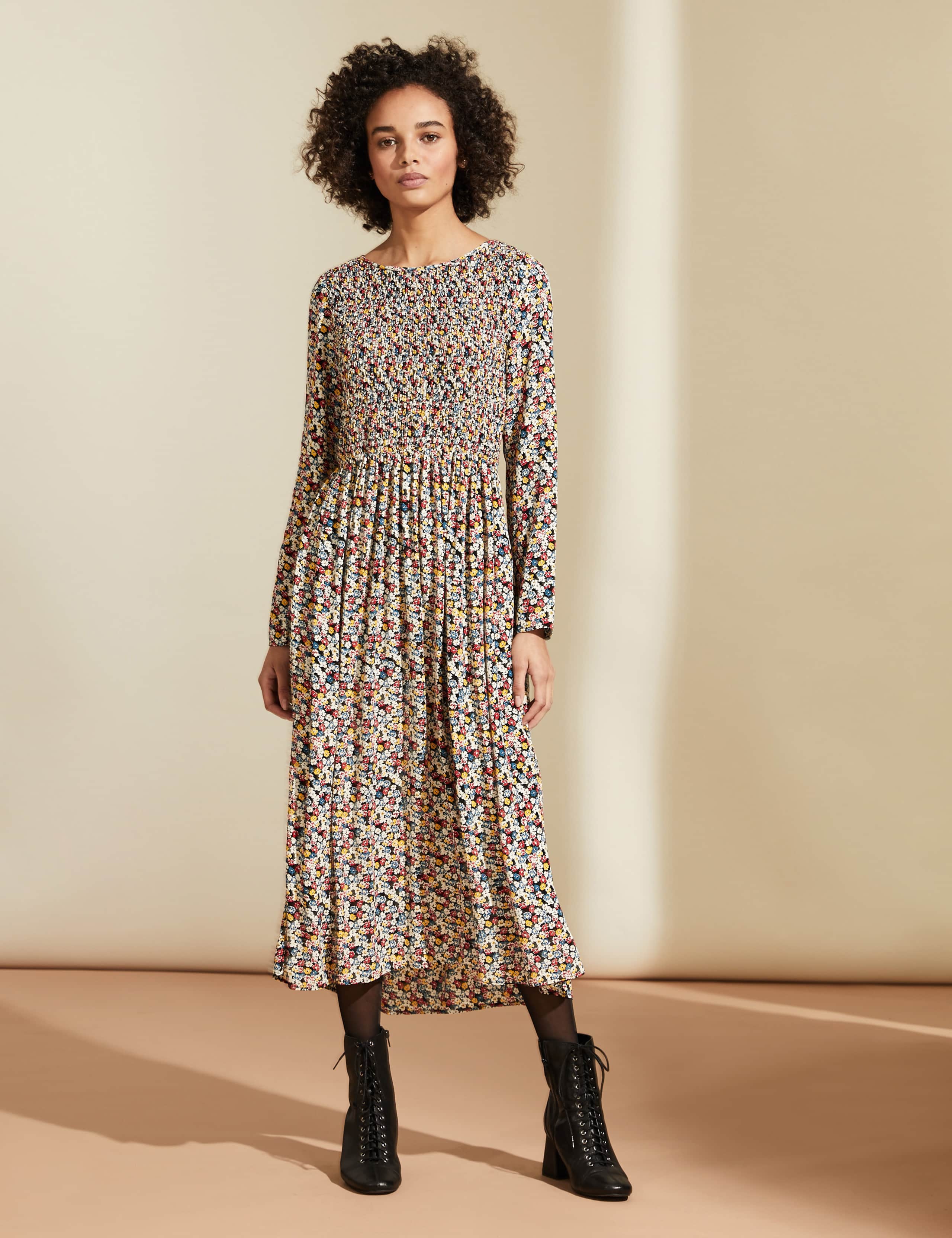 Ditsy Floral Midaxi Smock Dress 1 of 7