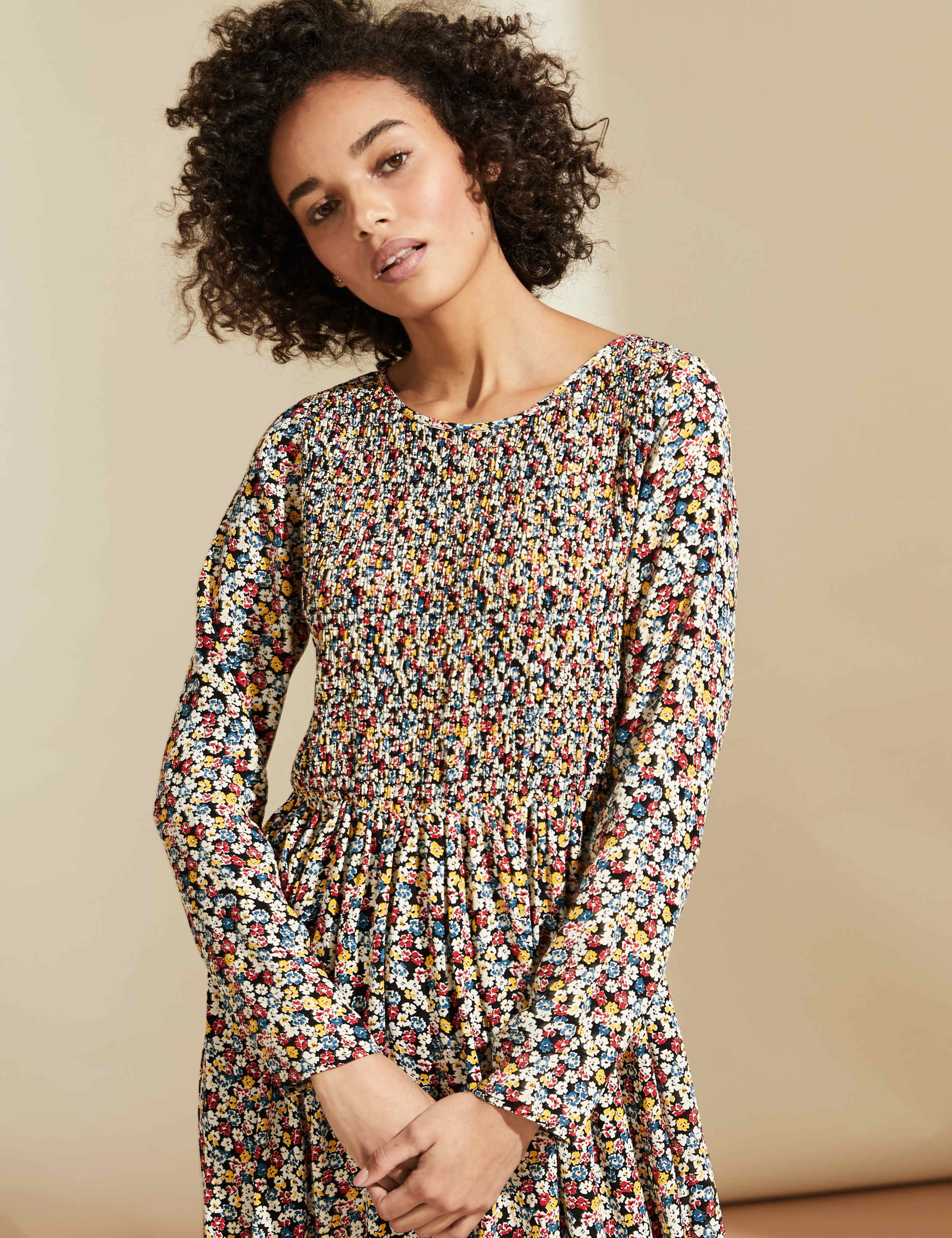 Ditsy Floral Midaxi Smock Dress 3 of 7