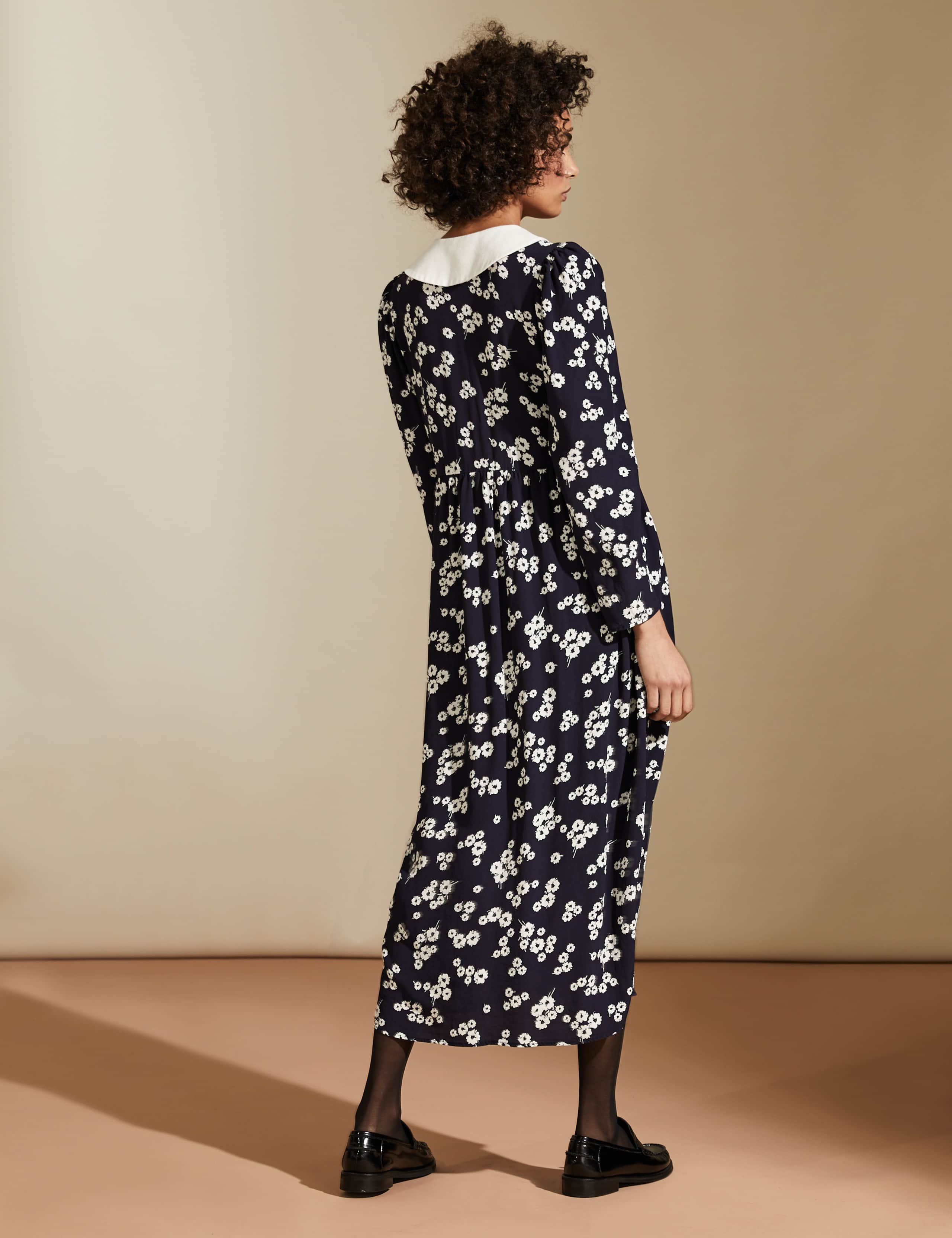 Floral Peter Pan Collar Midaxi Tea Dress 7 of 7