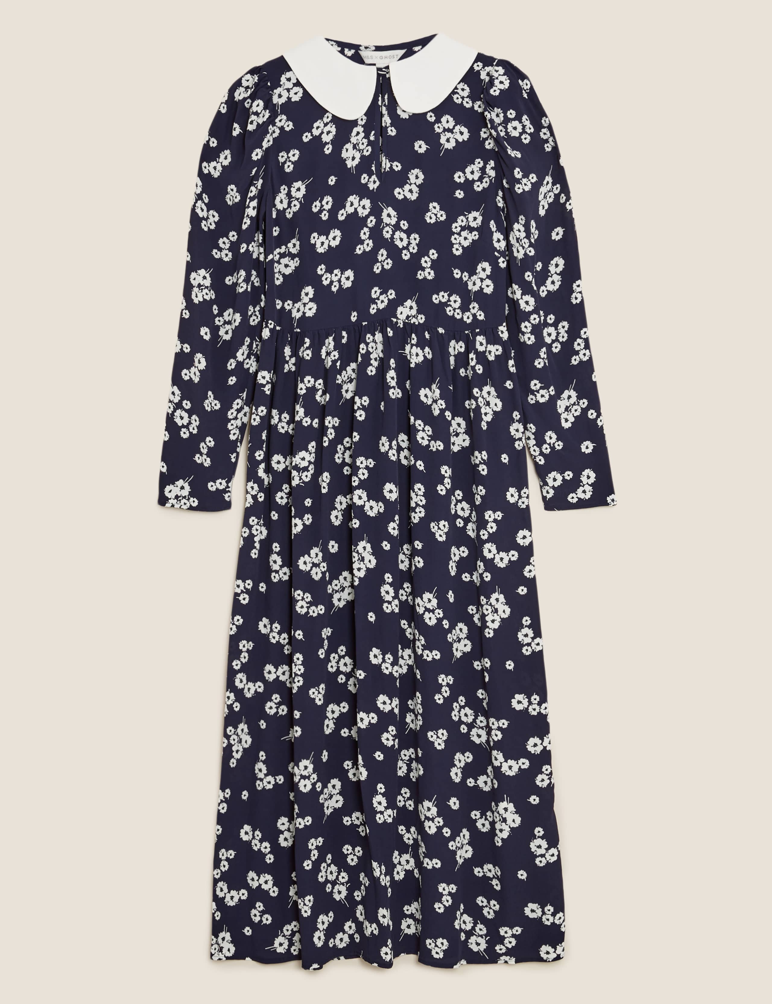 Floral Peter Pan Collar Midaxi Tea Dress 2 of 7