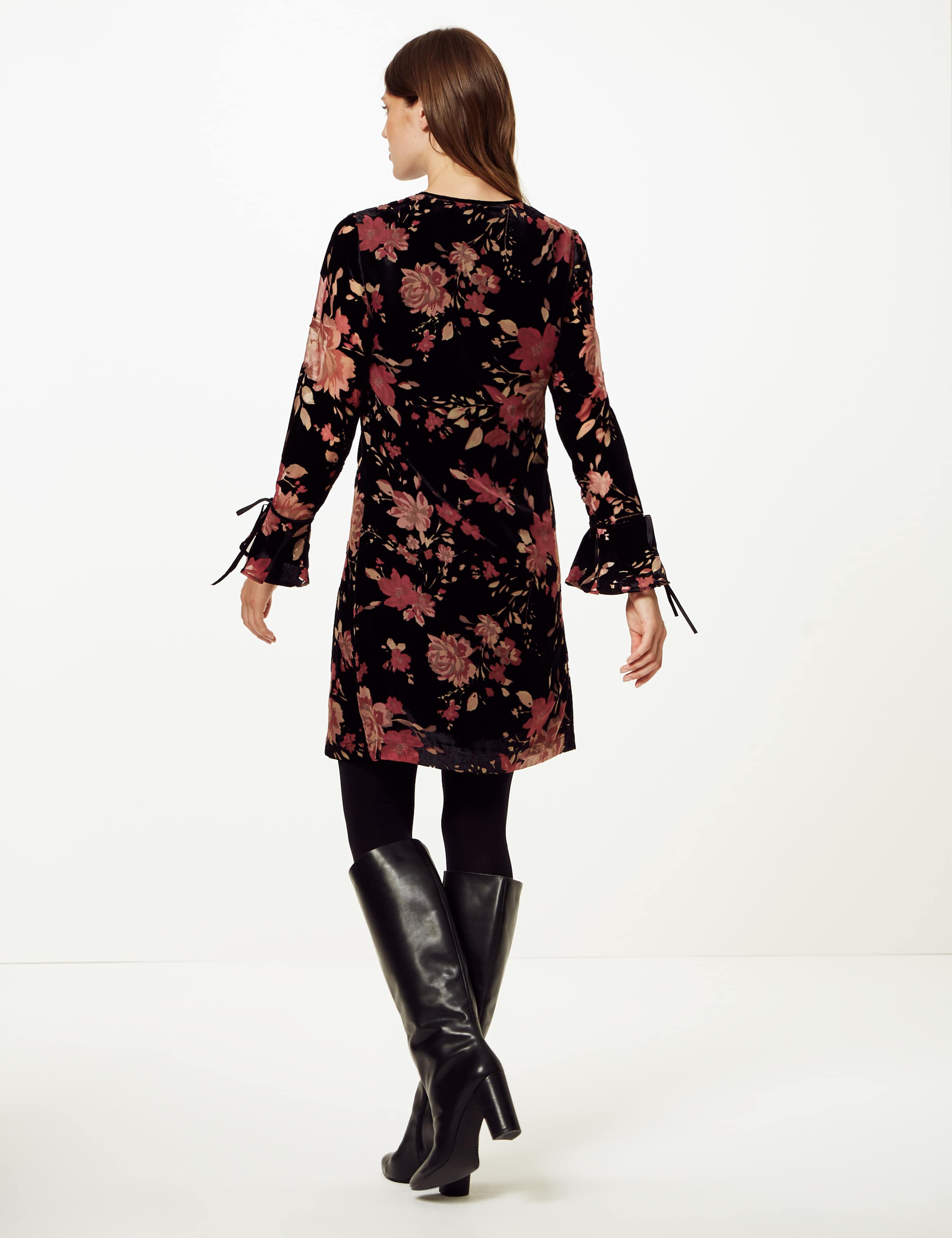 Floral Print Long Sleeve Swing Dress 5 of 6