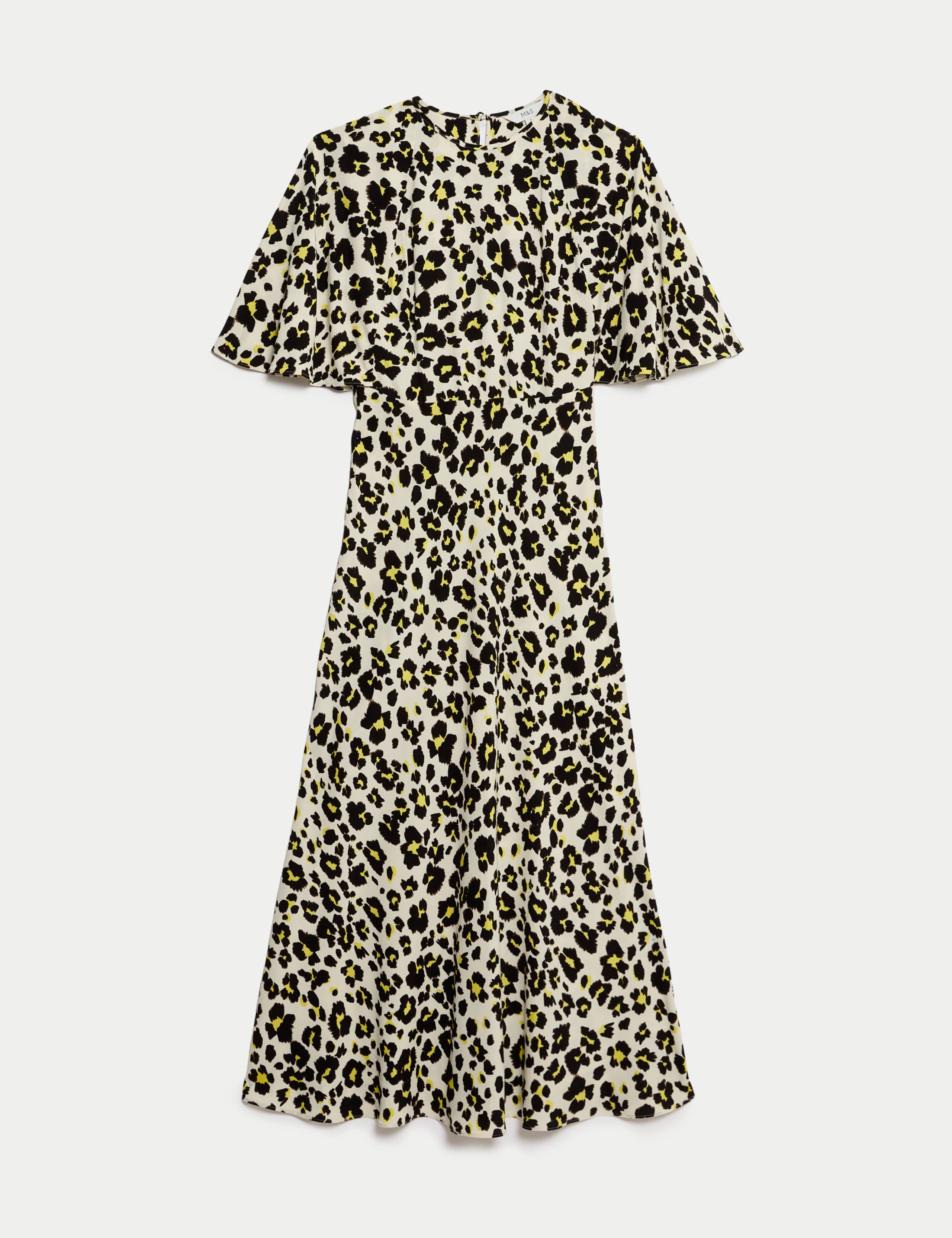 Printed Round Neck Cape Sleeve Midaxi Tea Dress 2 of 5