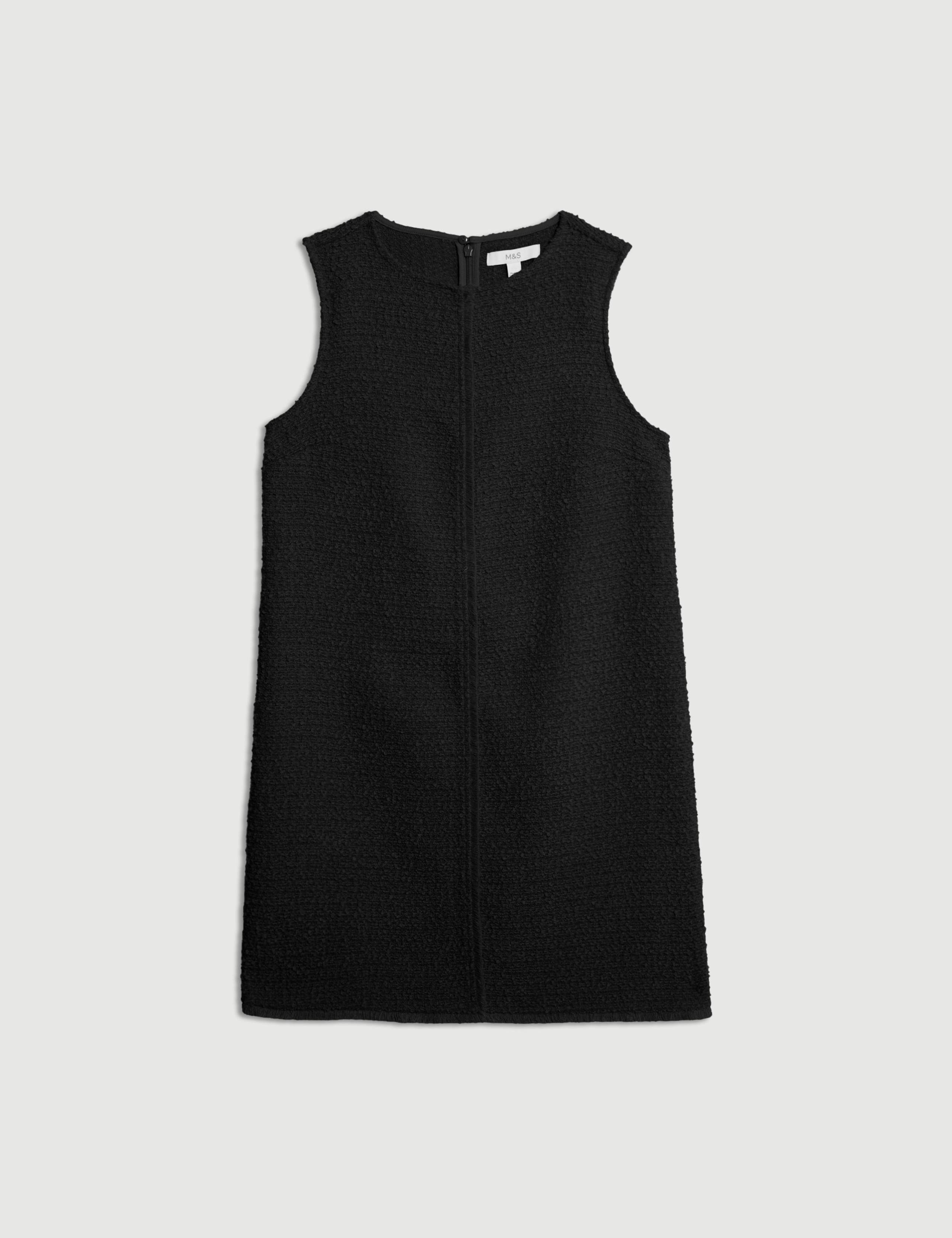Textured Mini Shift Dress with Wool 2 of 6