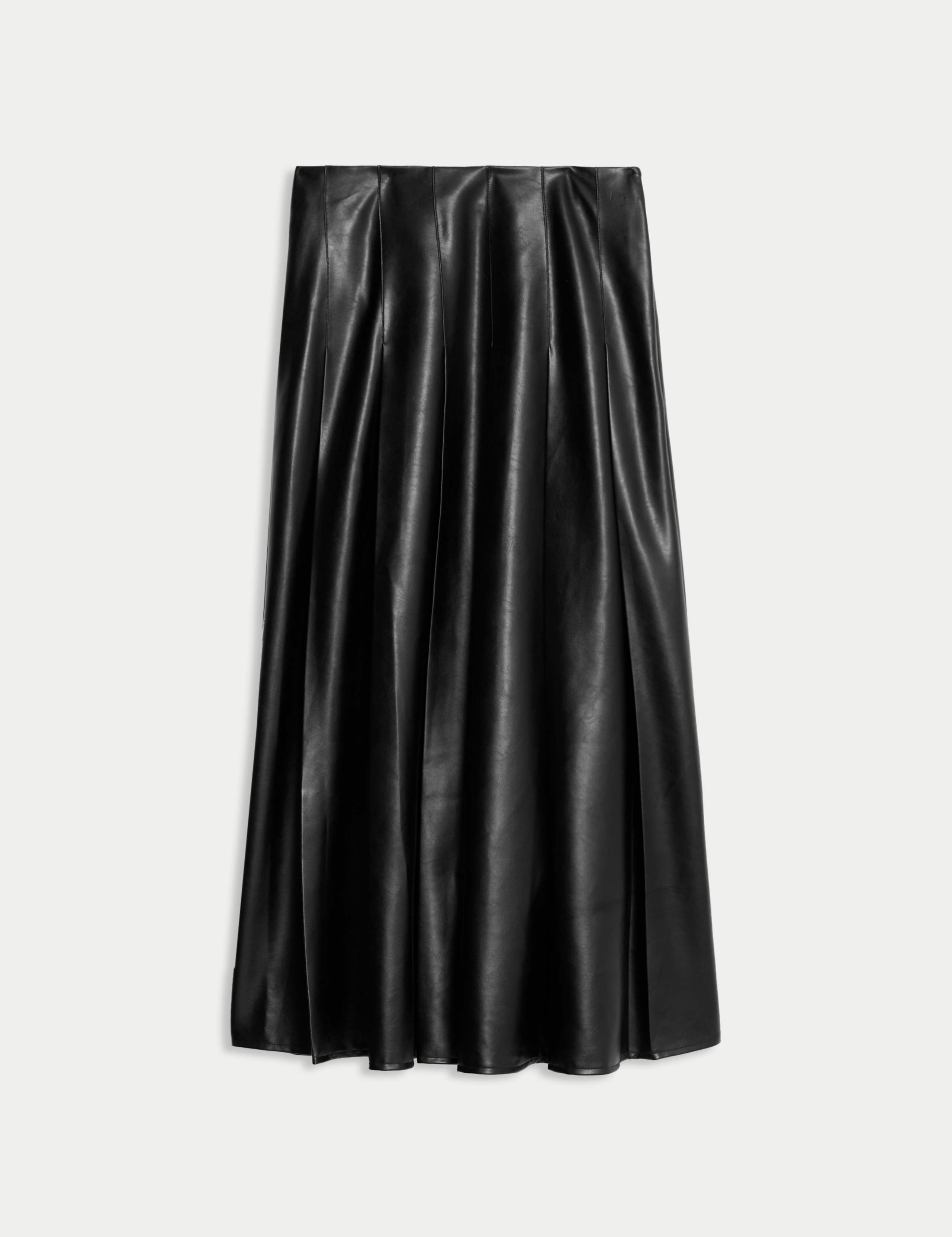 Leather Look Pleated Midaxi Skirt 2 of 7