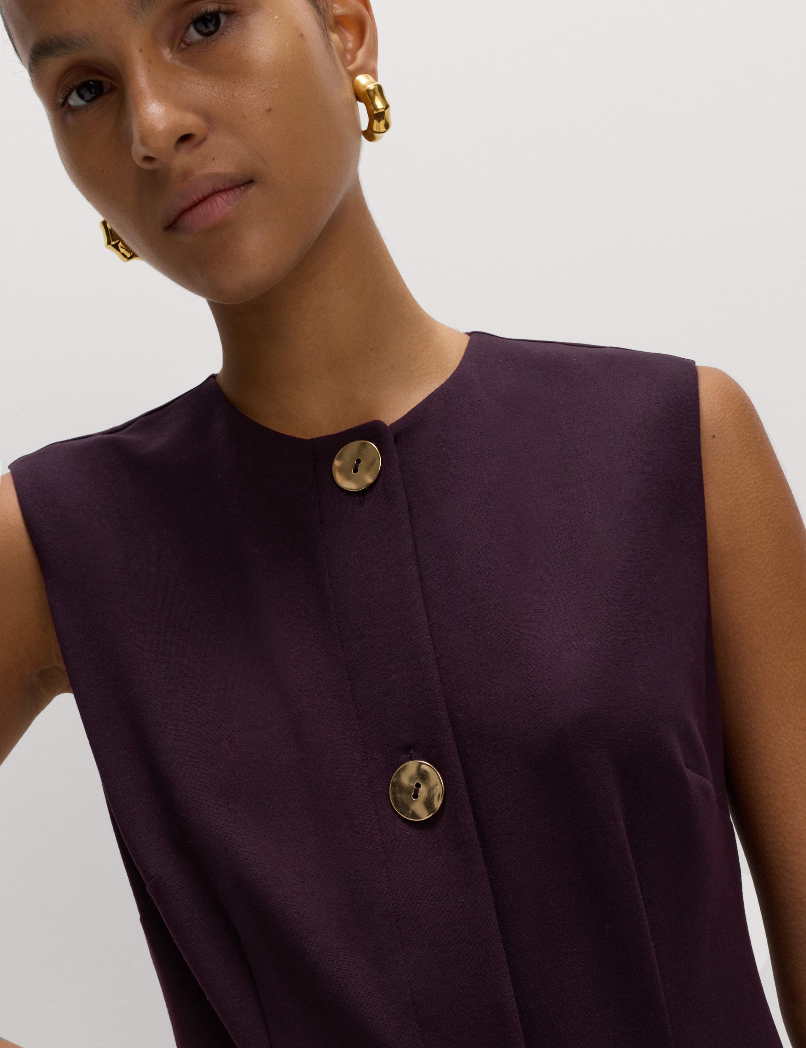 Button Detail Mini Dress 3 of 5