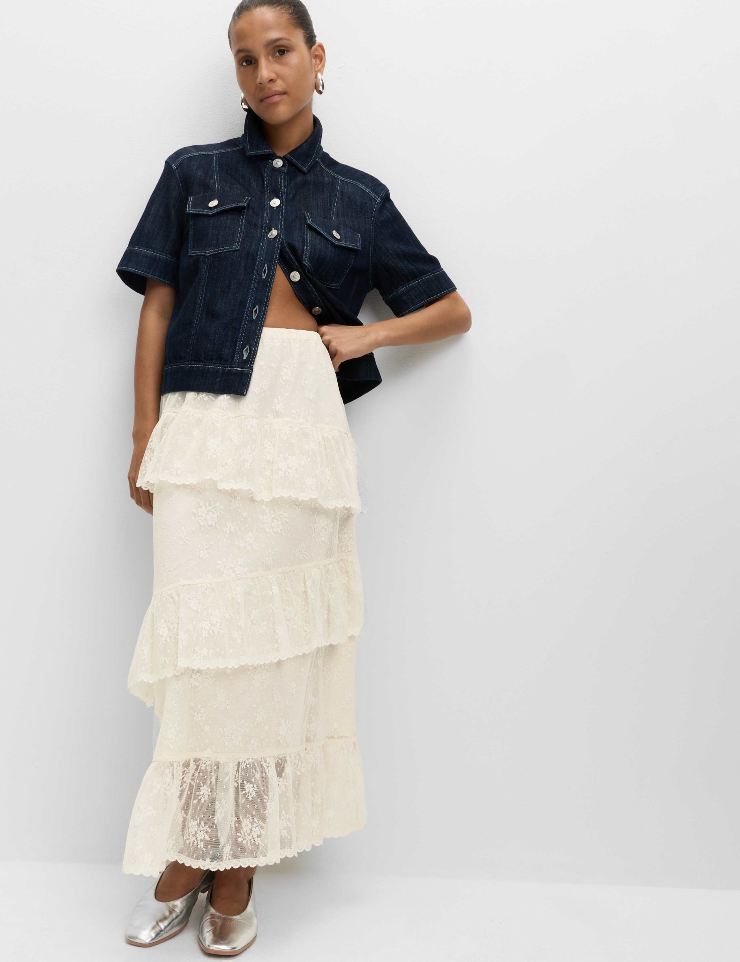 Lace Maxi Tiered Skirt 3 of 5