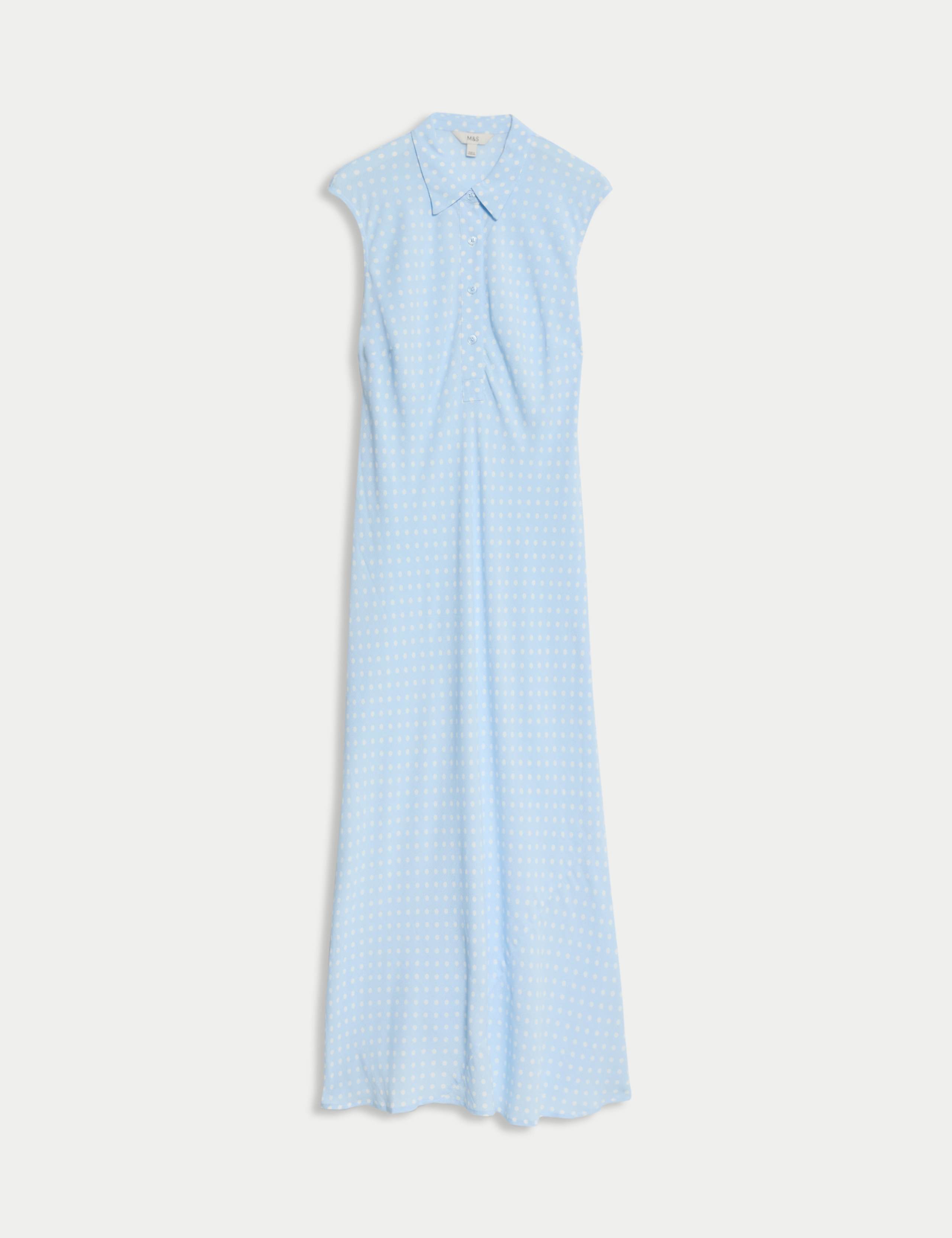 Polka Dot Maxi Shirt Dress 2 of 6