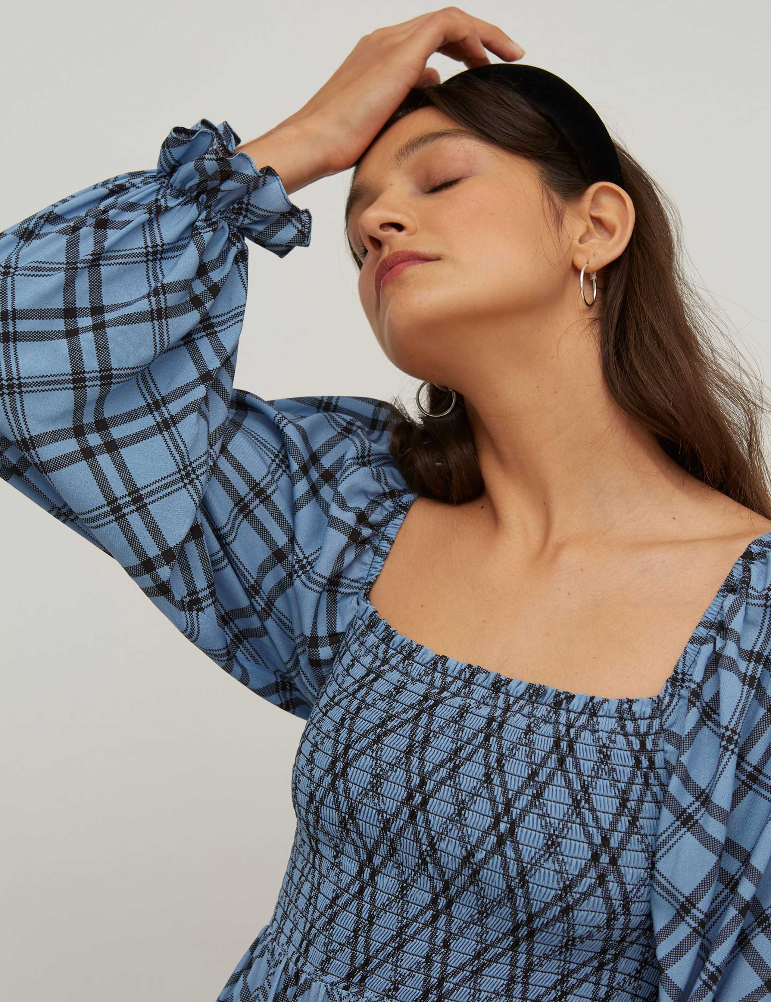 Checked Midi Waisted Dress 4 of 5