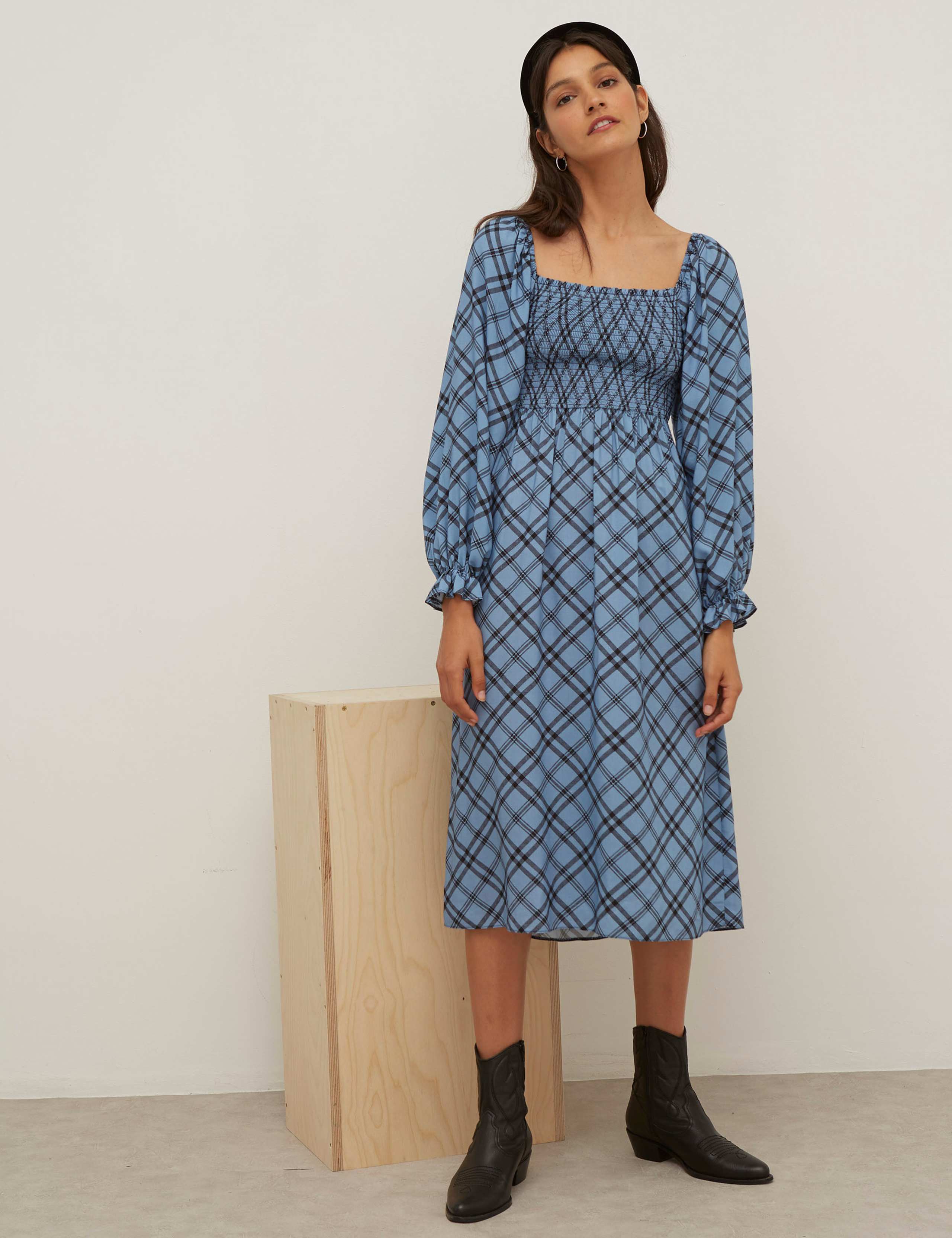 Checked Midi Waisted Dress 5 of 5