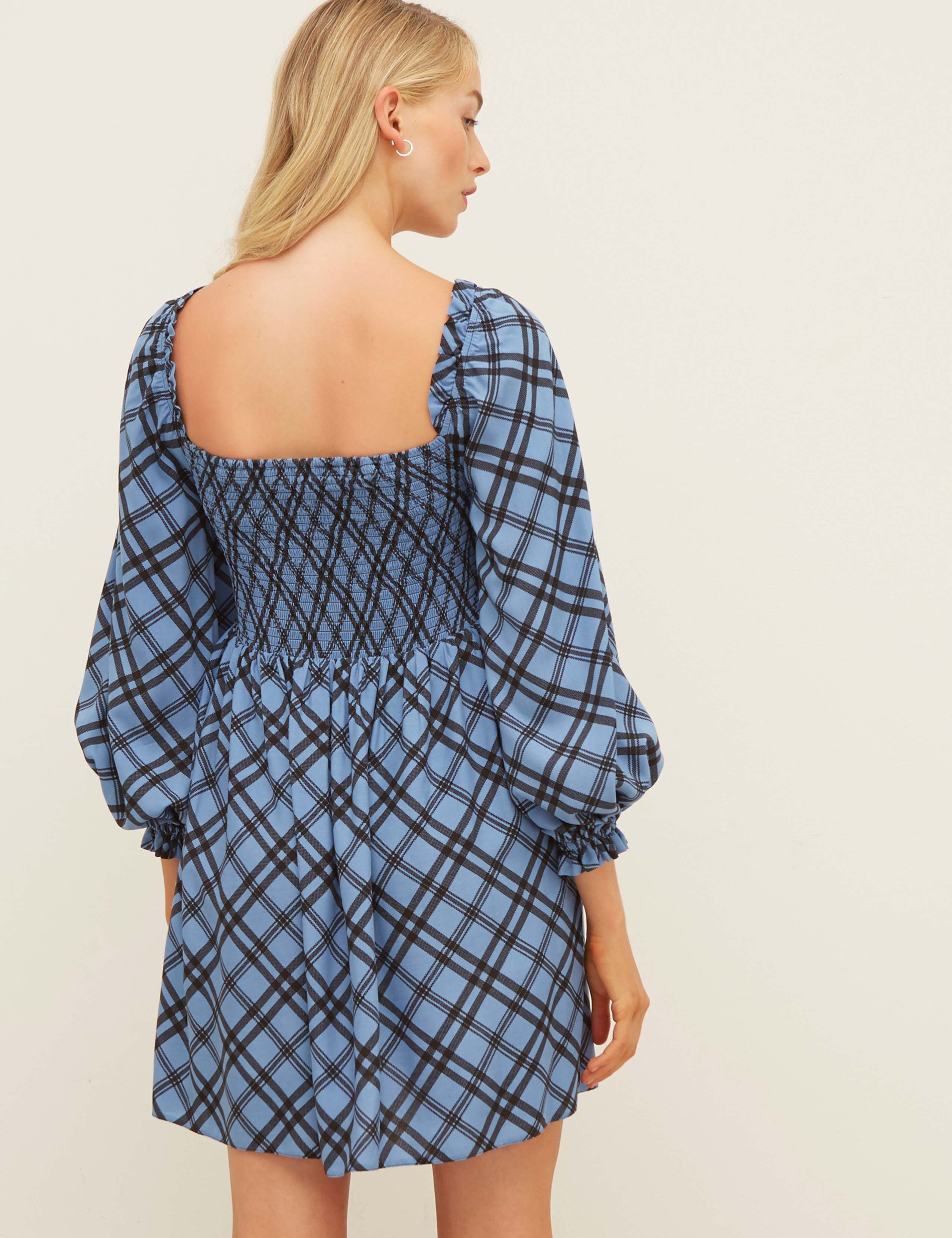 Checked Mini Waisted Dress 4 of 5