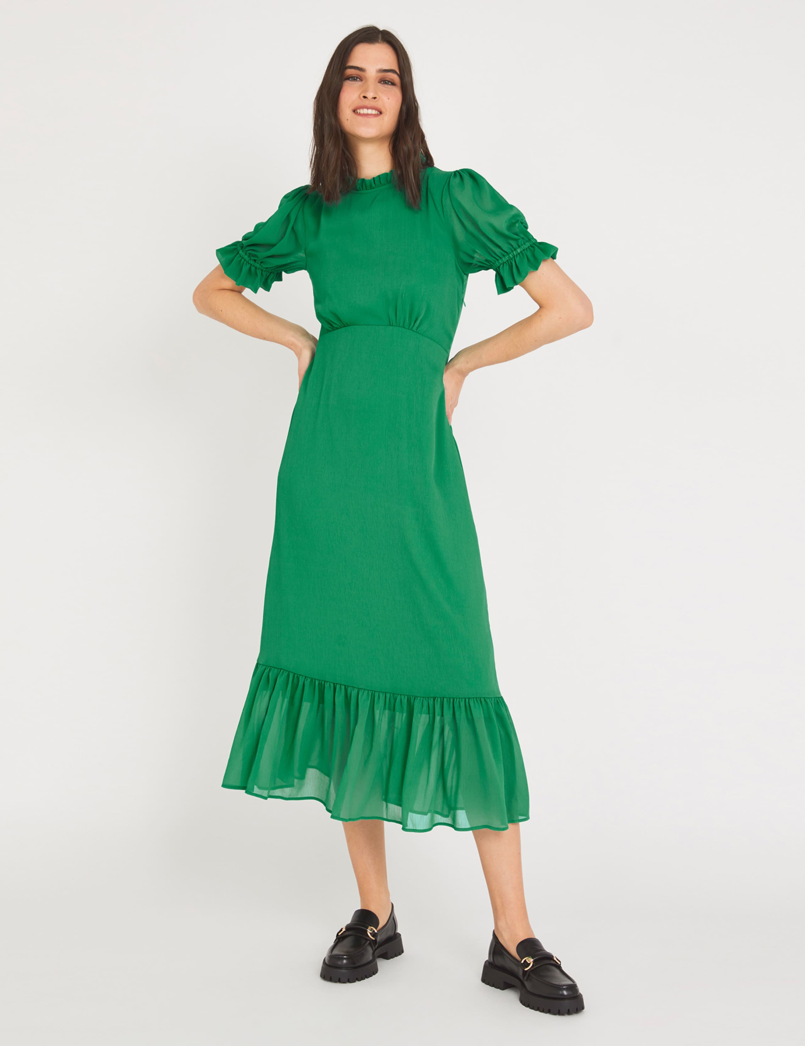 Chiffon High Neck Midaxi Tea Dress 3 of 5