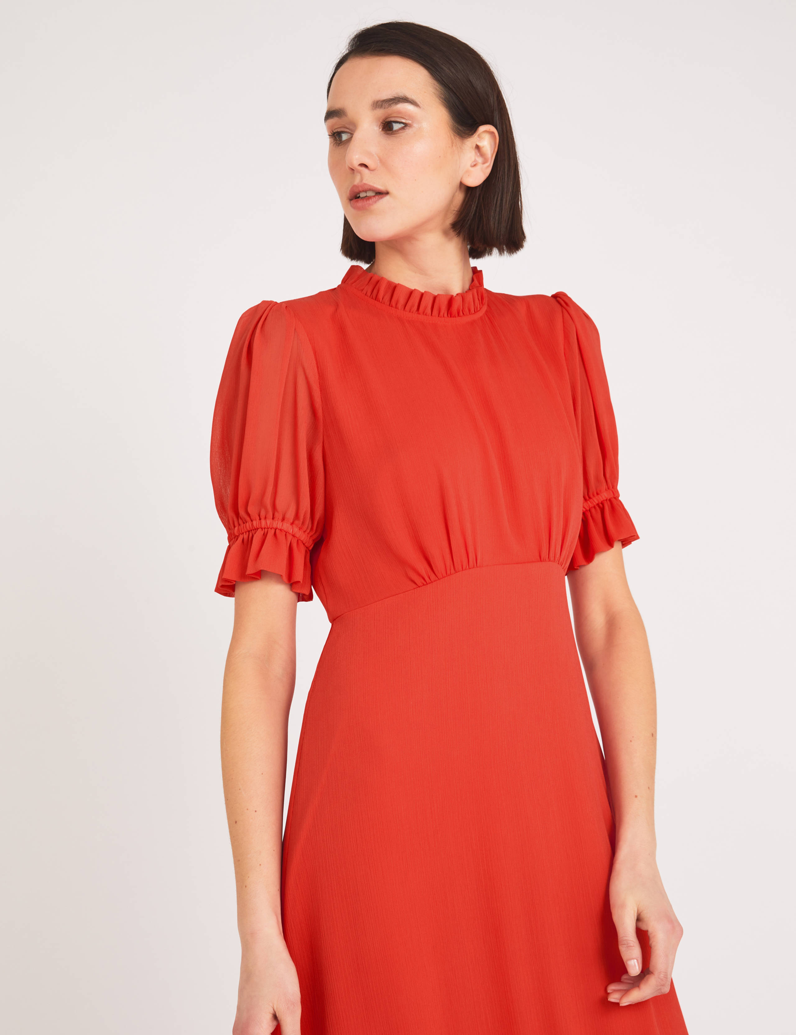 Chiffon High Neck Midaxi Tea Dress 3 of 5