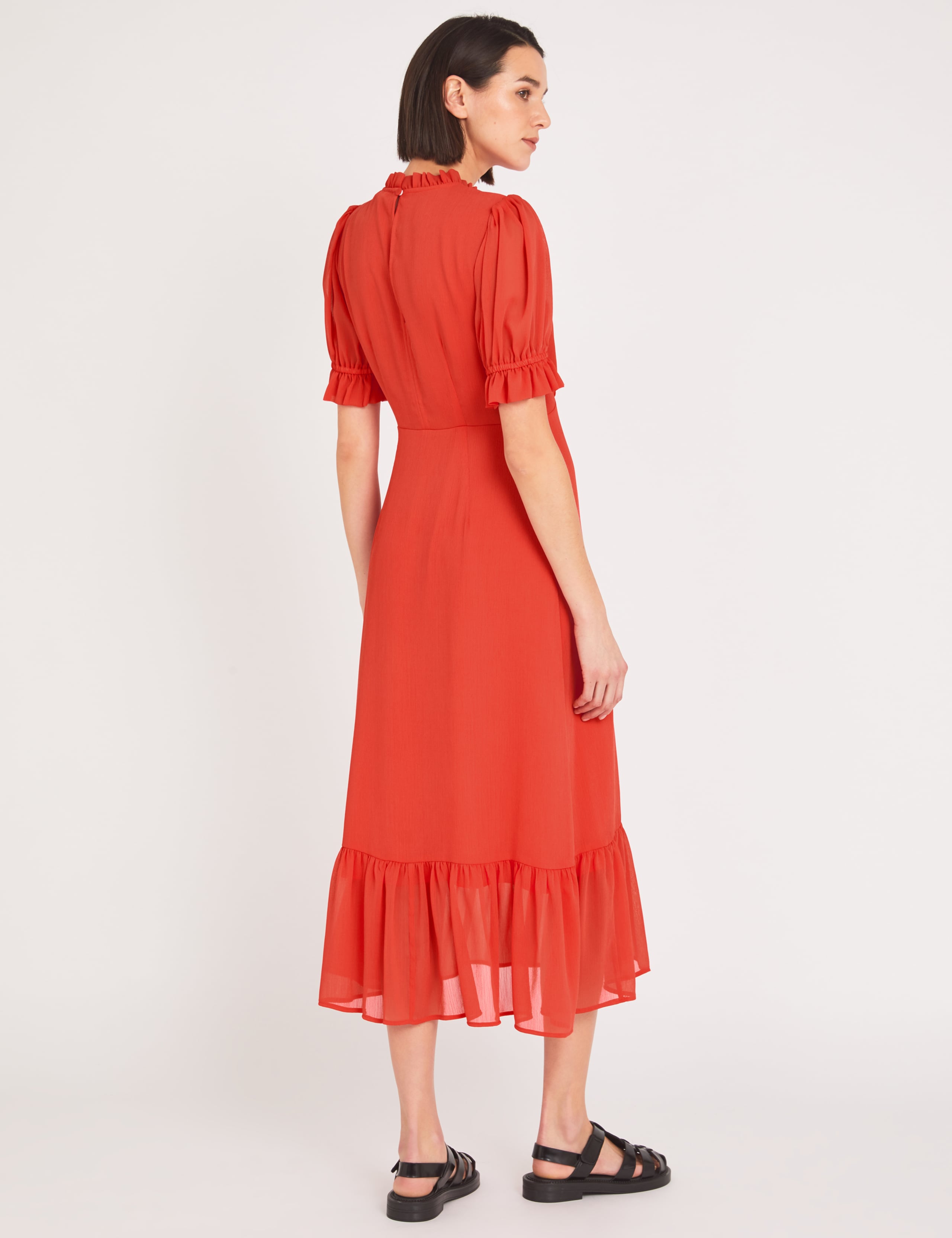 Chiffon High Neck Midaxi Tea Dress 4 of 5