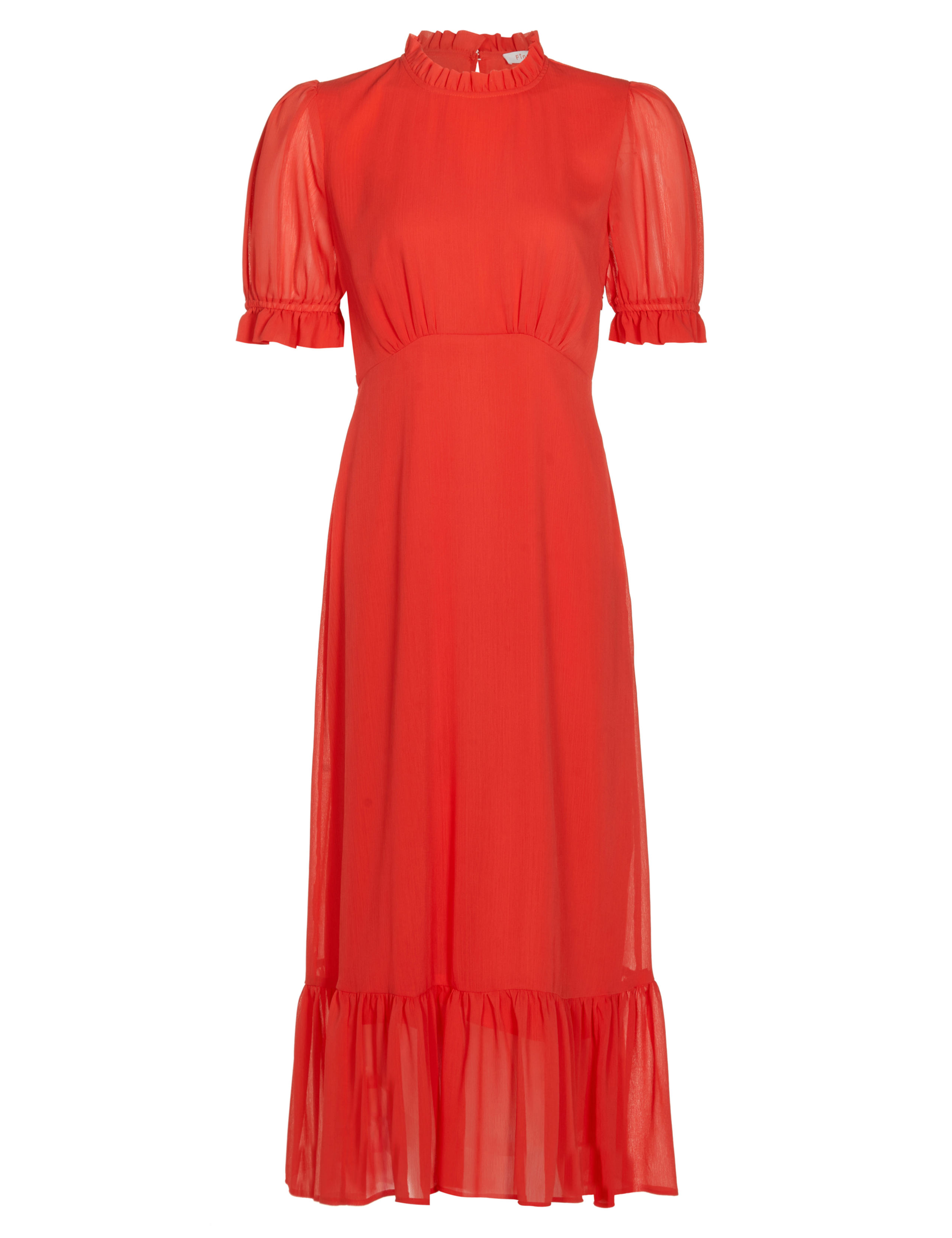 Chiffon High Neck Midaxi Tea Dress 2 of 5