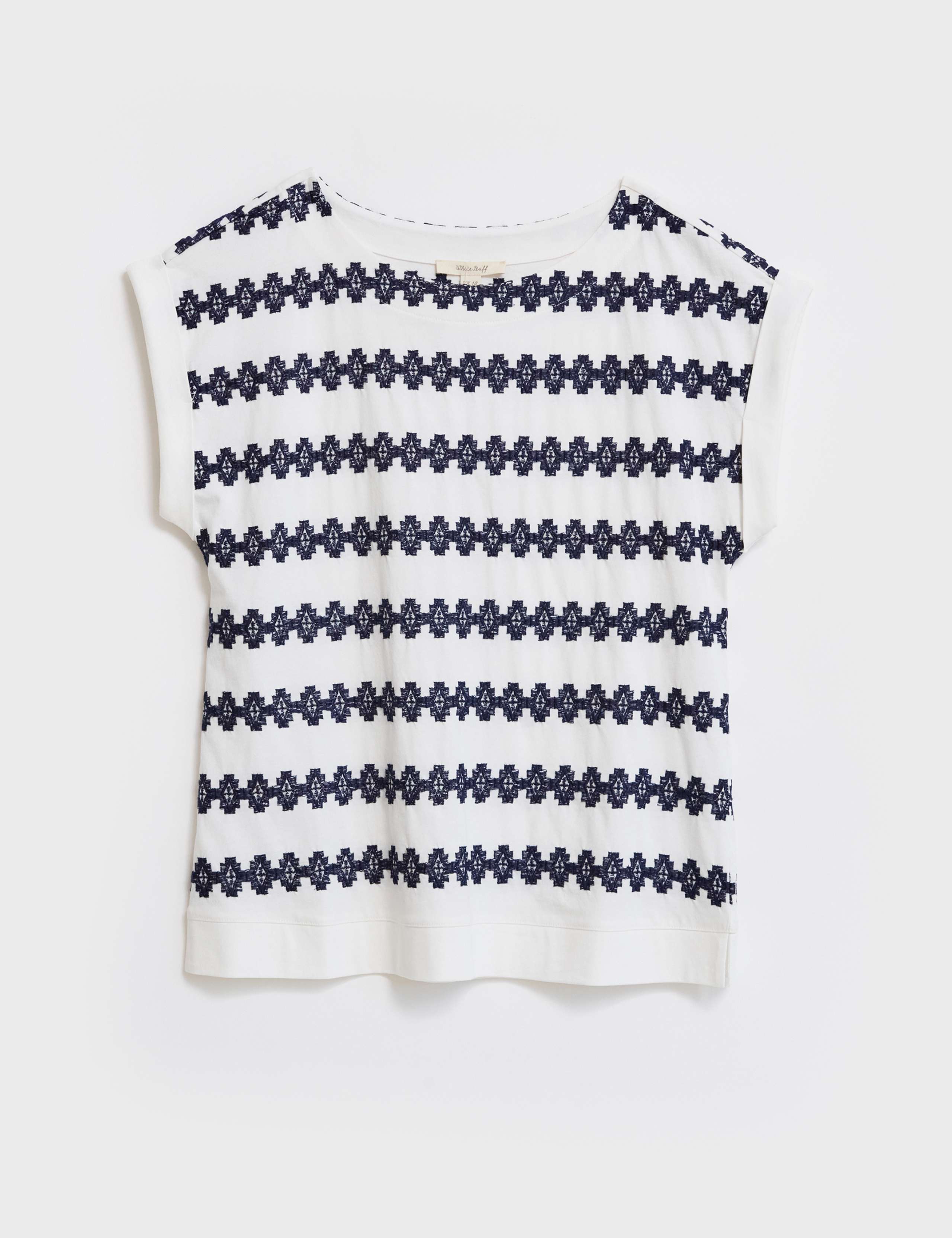 Pure Cotton Floral Slash Neck T-Shirt 2 of 4